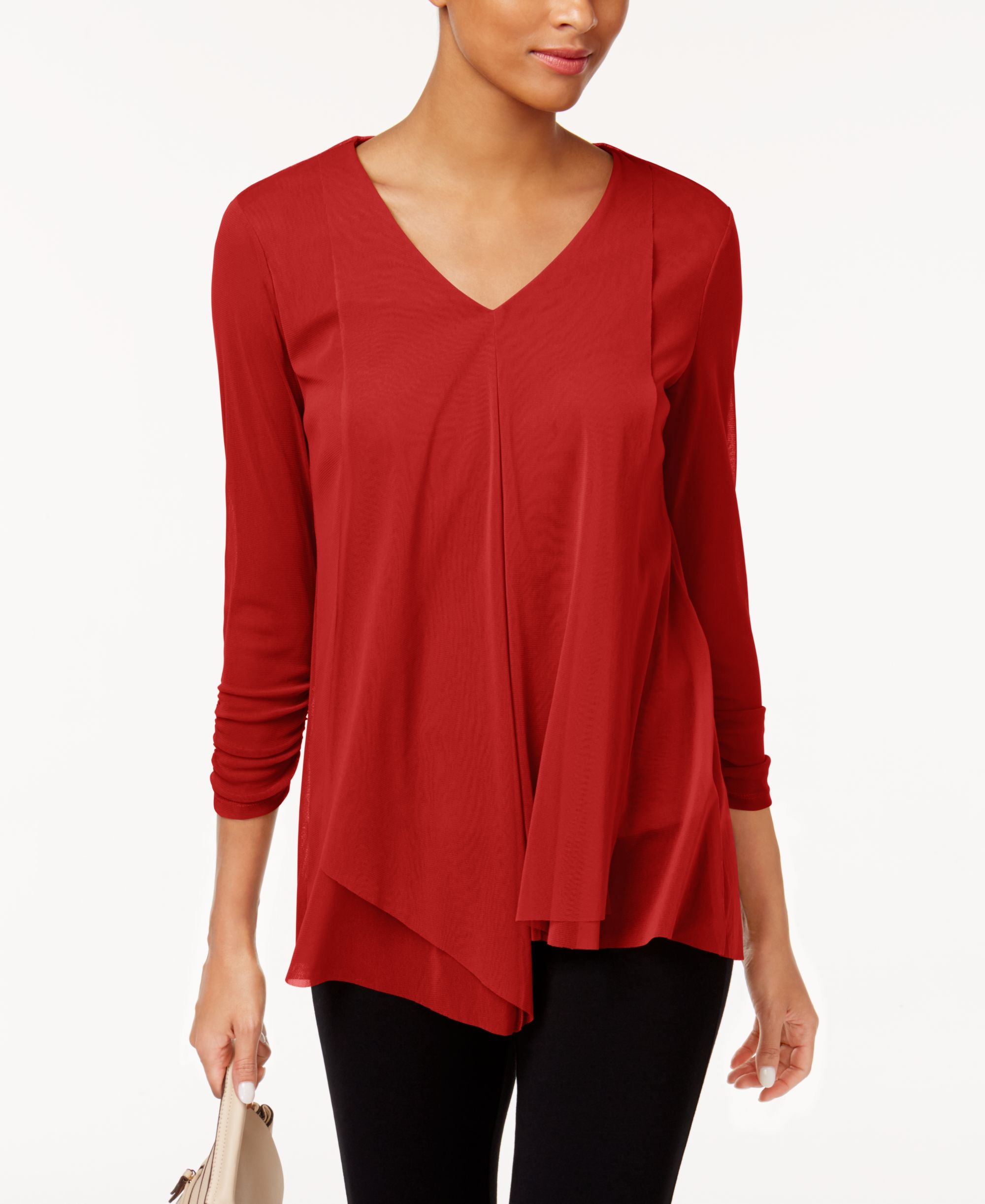 Alfani Petite Draped Front Top