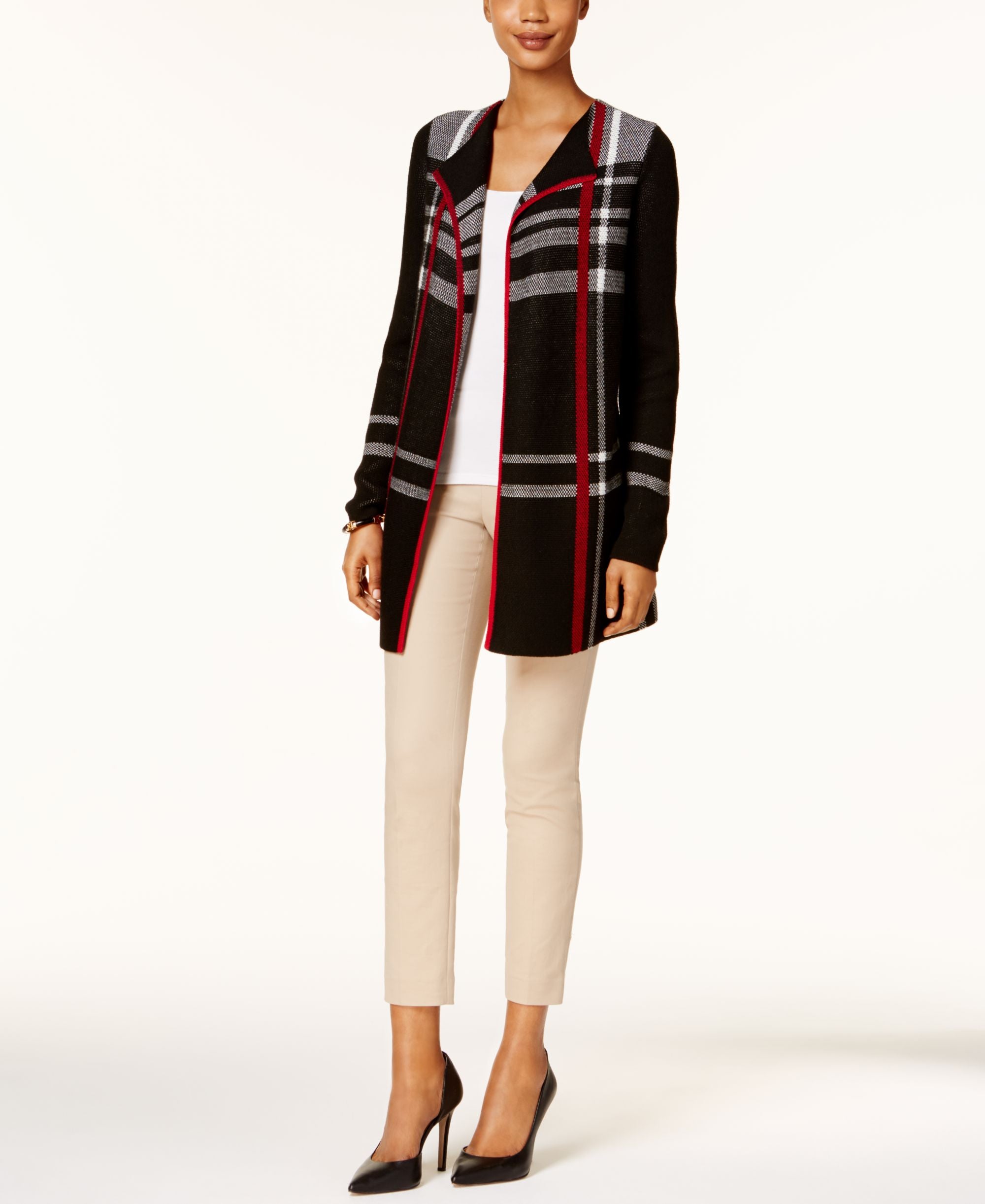 Charter Club Plaid Cardigan