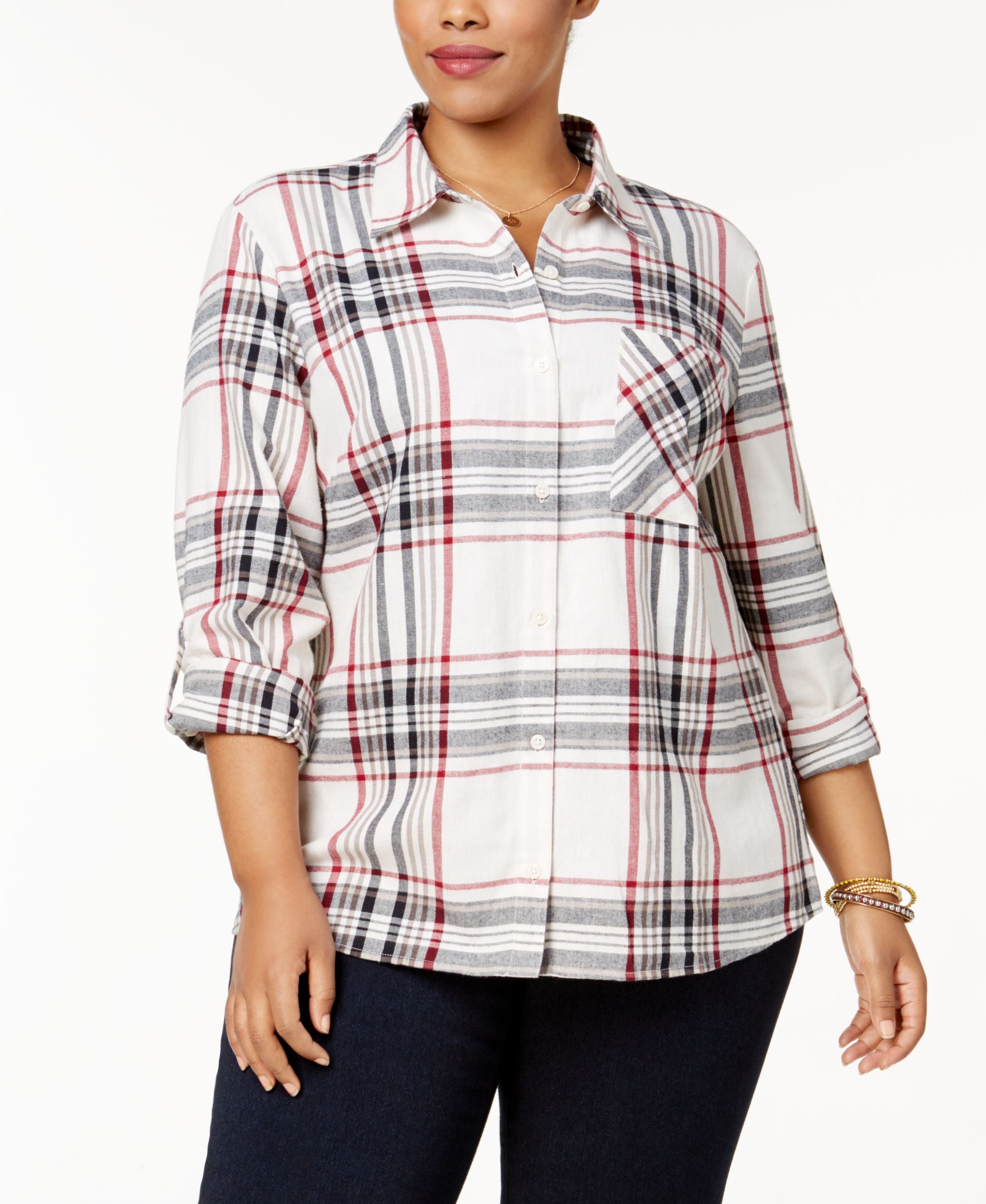 Plus Size Plaid Shirt