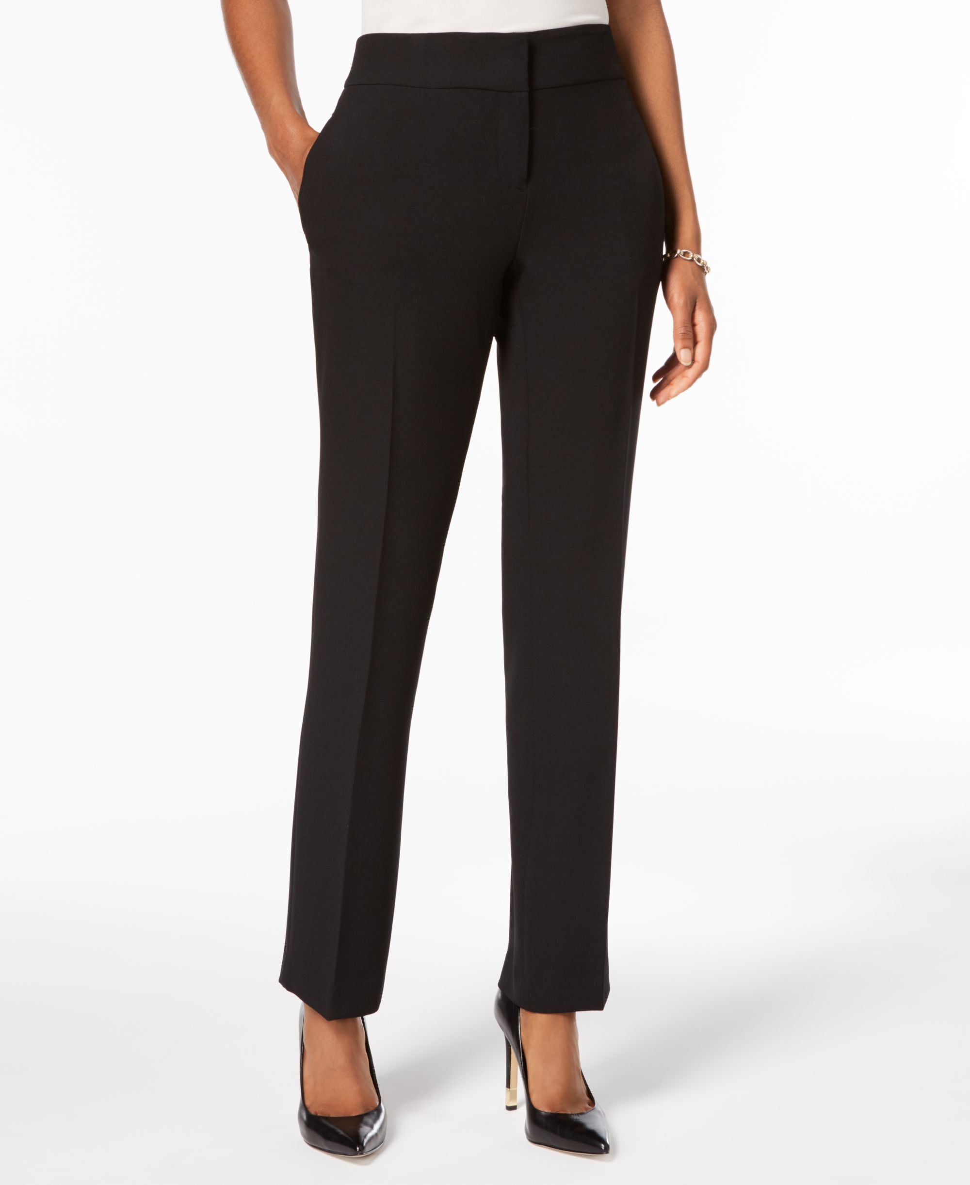 Kasper Petite Slim Straight Leg Trousers