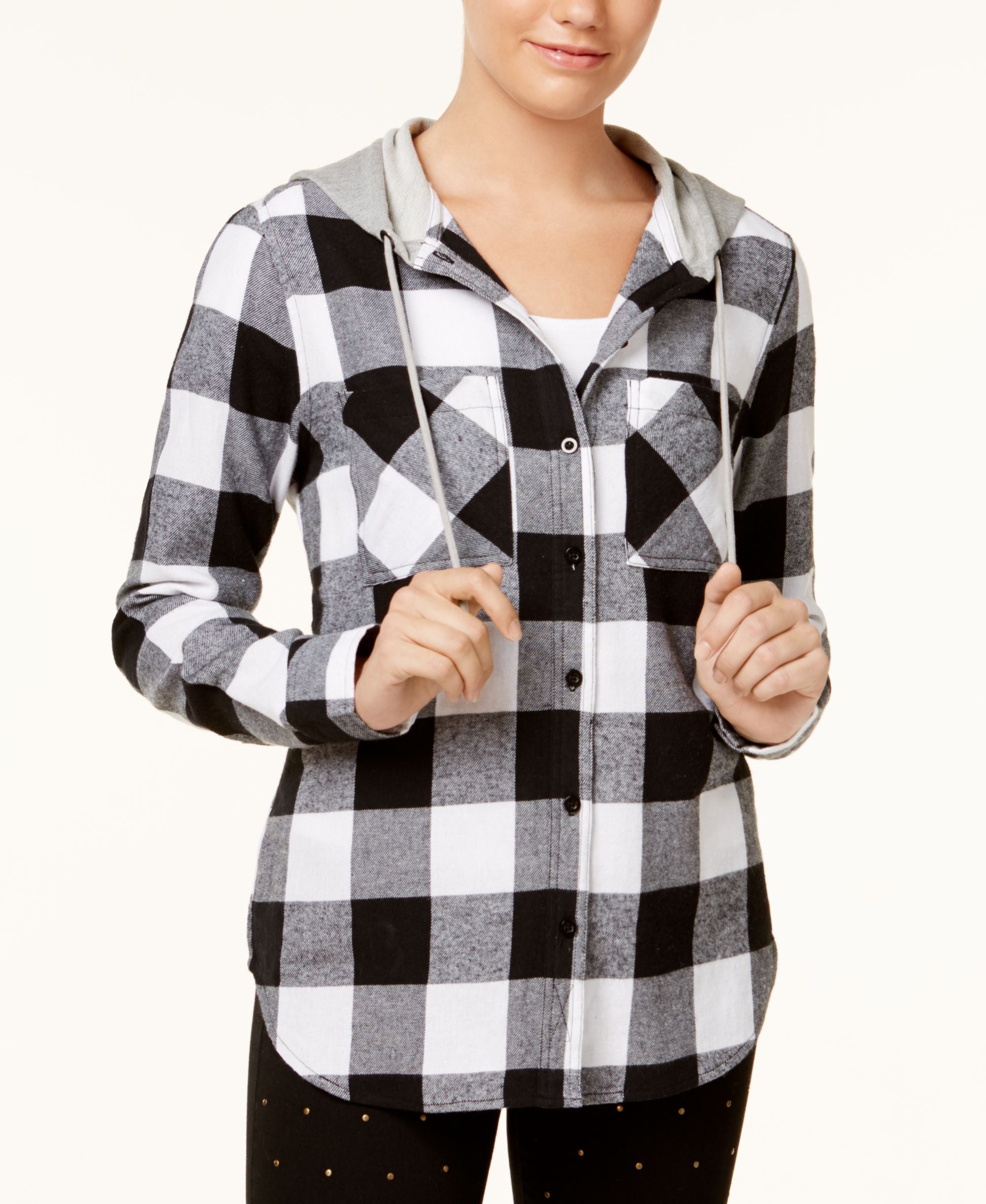 Polly Esther Juniors Plaid Hoodie