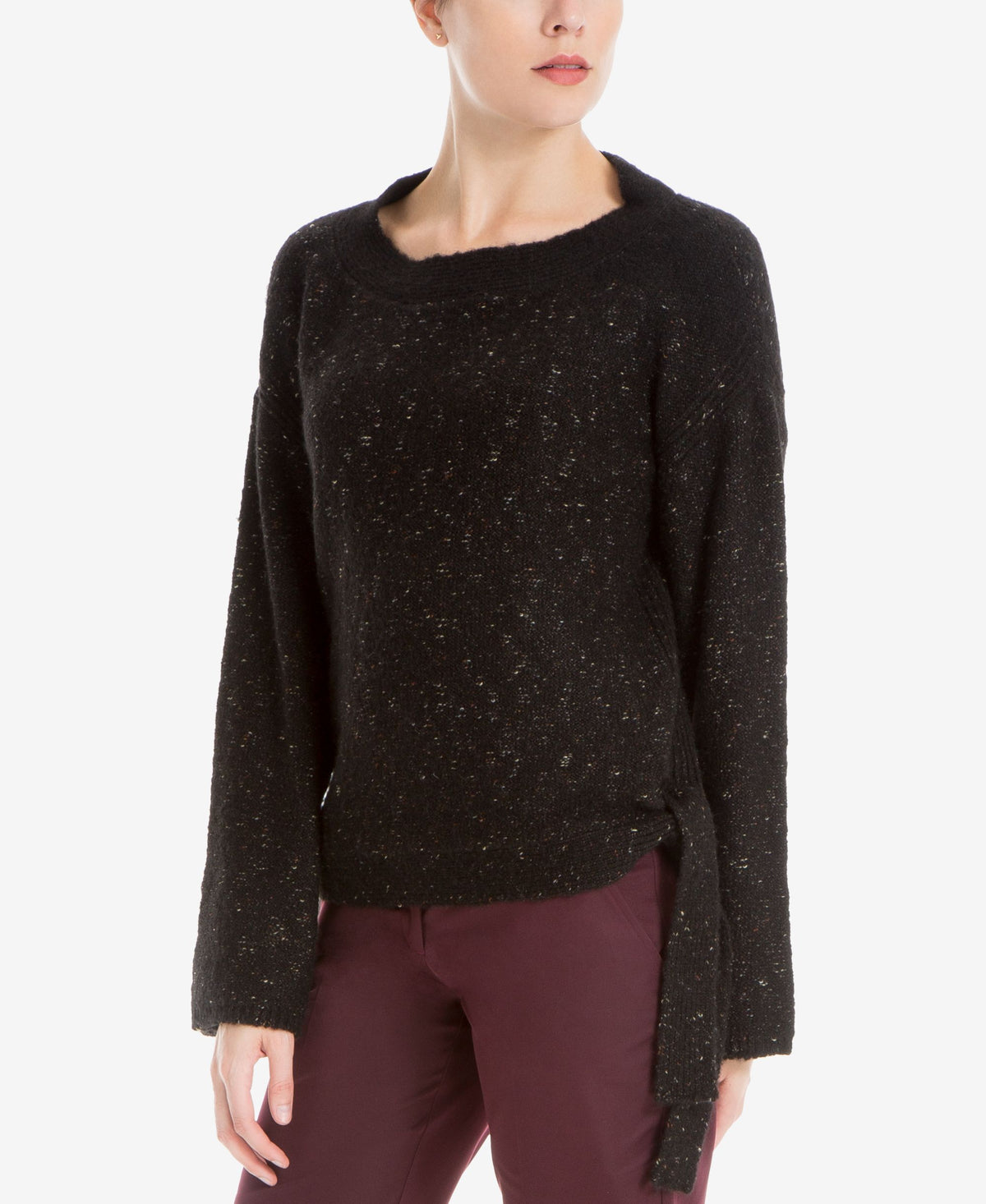 Max Studio London Side Tie Melange Sweater