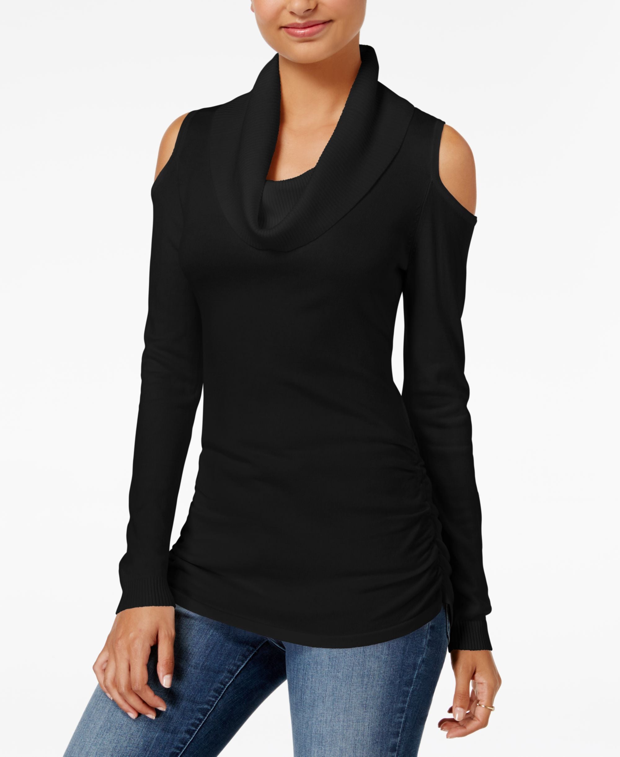 Hooked Up By Iot Juniors Cold Shoulder Sweater