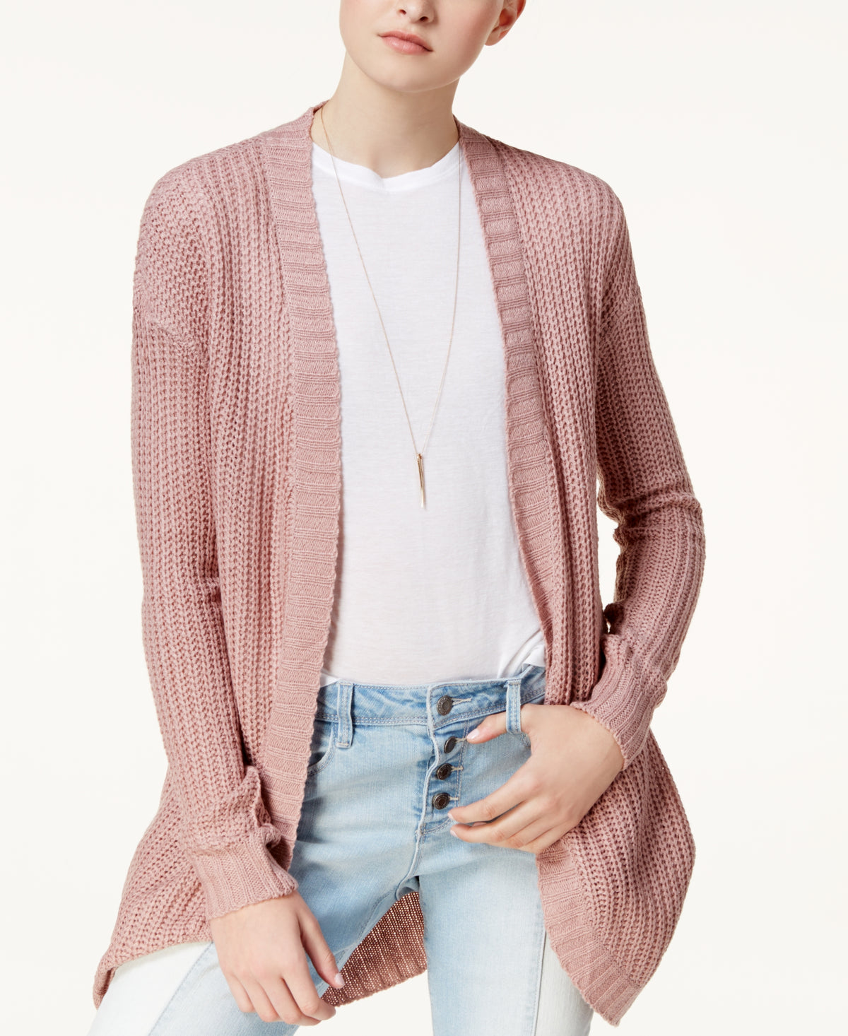 Juniors' Open-Front Cardigan