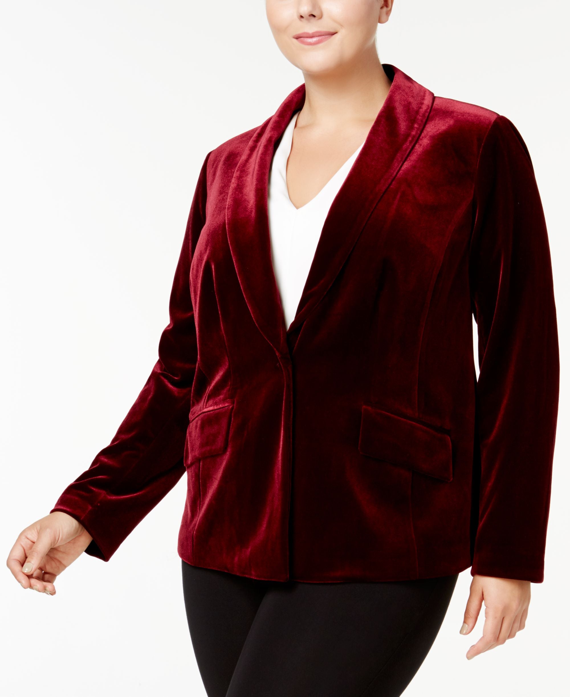 INC International Concepts Plus Size Velvet Blazer