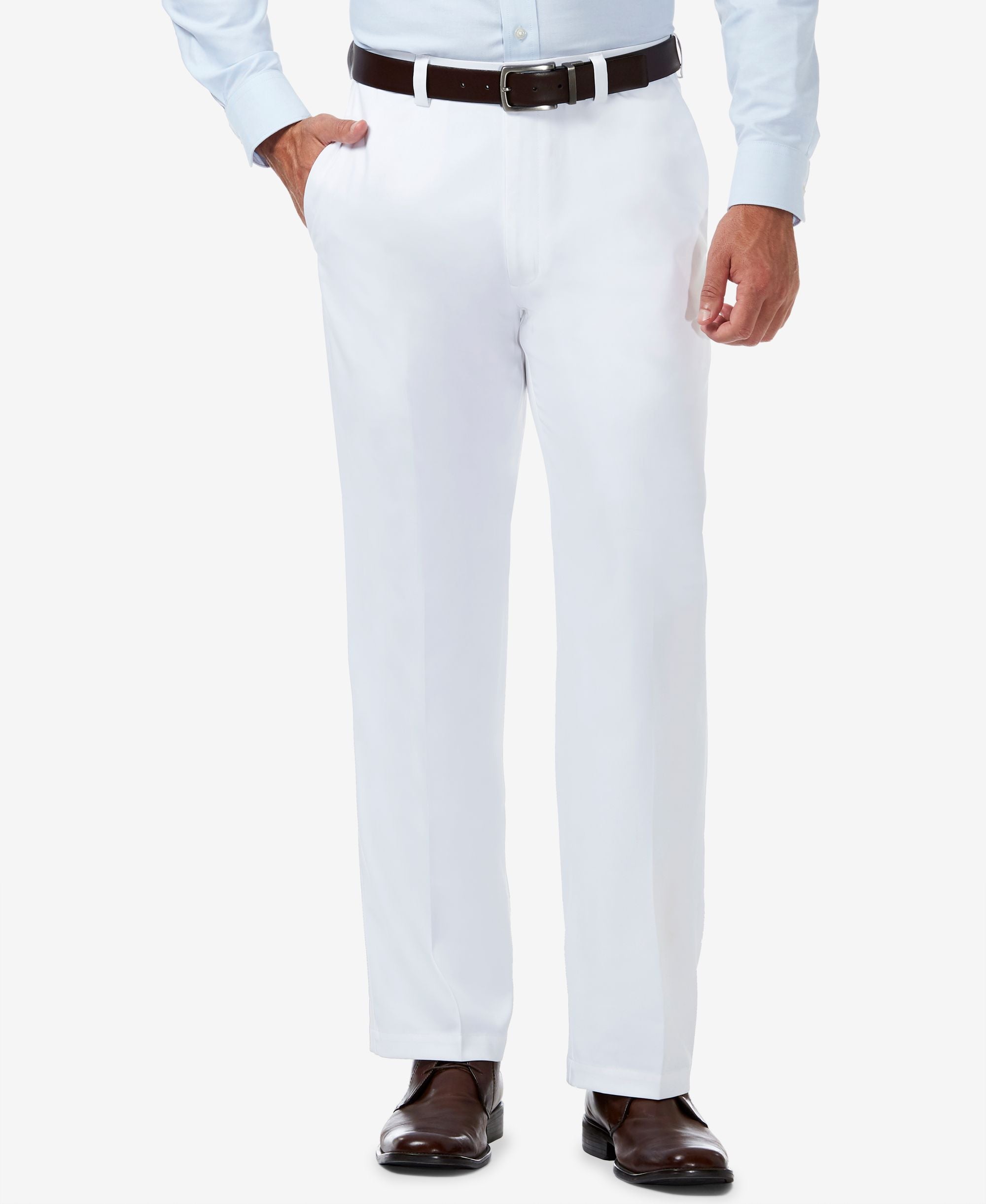 Men's Cool 18 PRO Classic-Fit Expandable Waist Flat Front Stretch Dress Pants