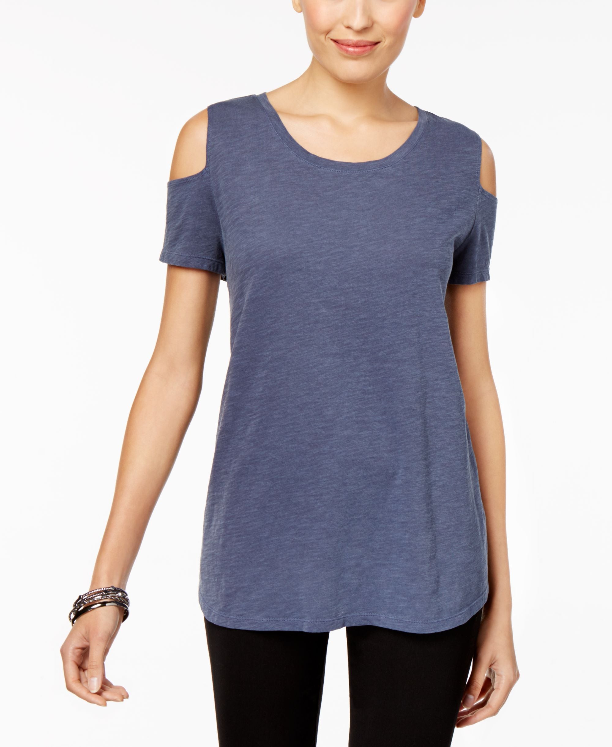 Style & Co Cotton Cold Shoulder T-Shirt
