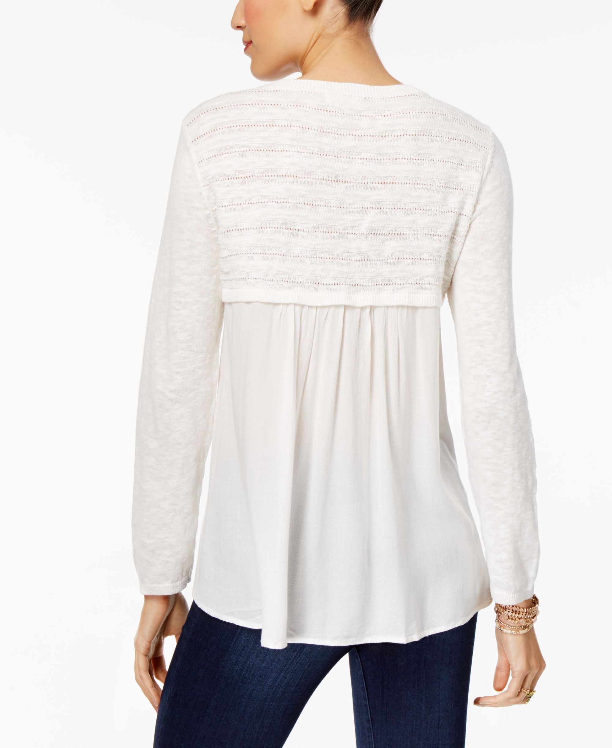 High-Low Contrast Sweater
