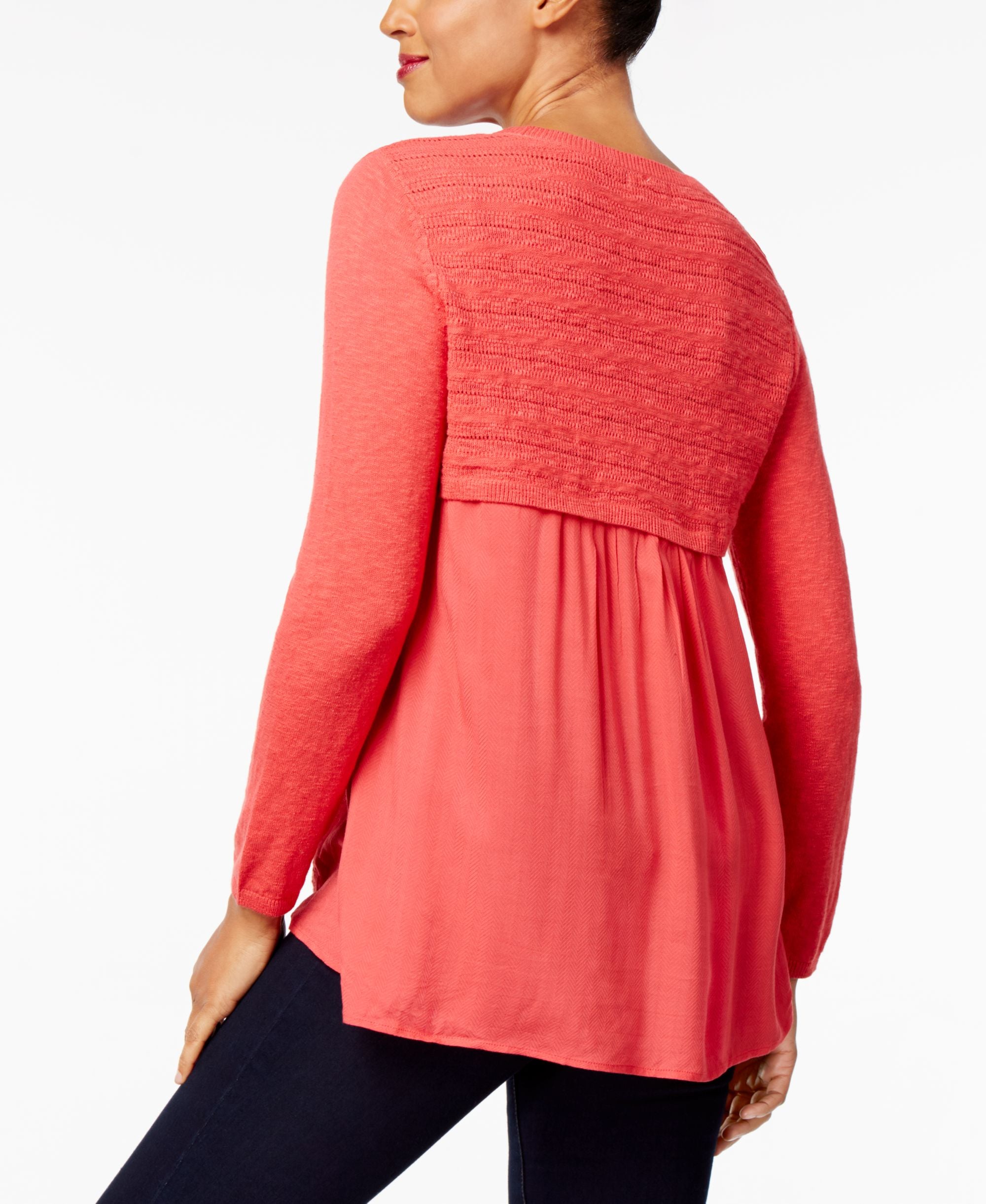 High-Low Contrast Sweater