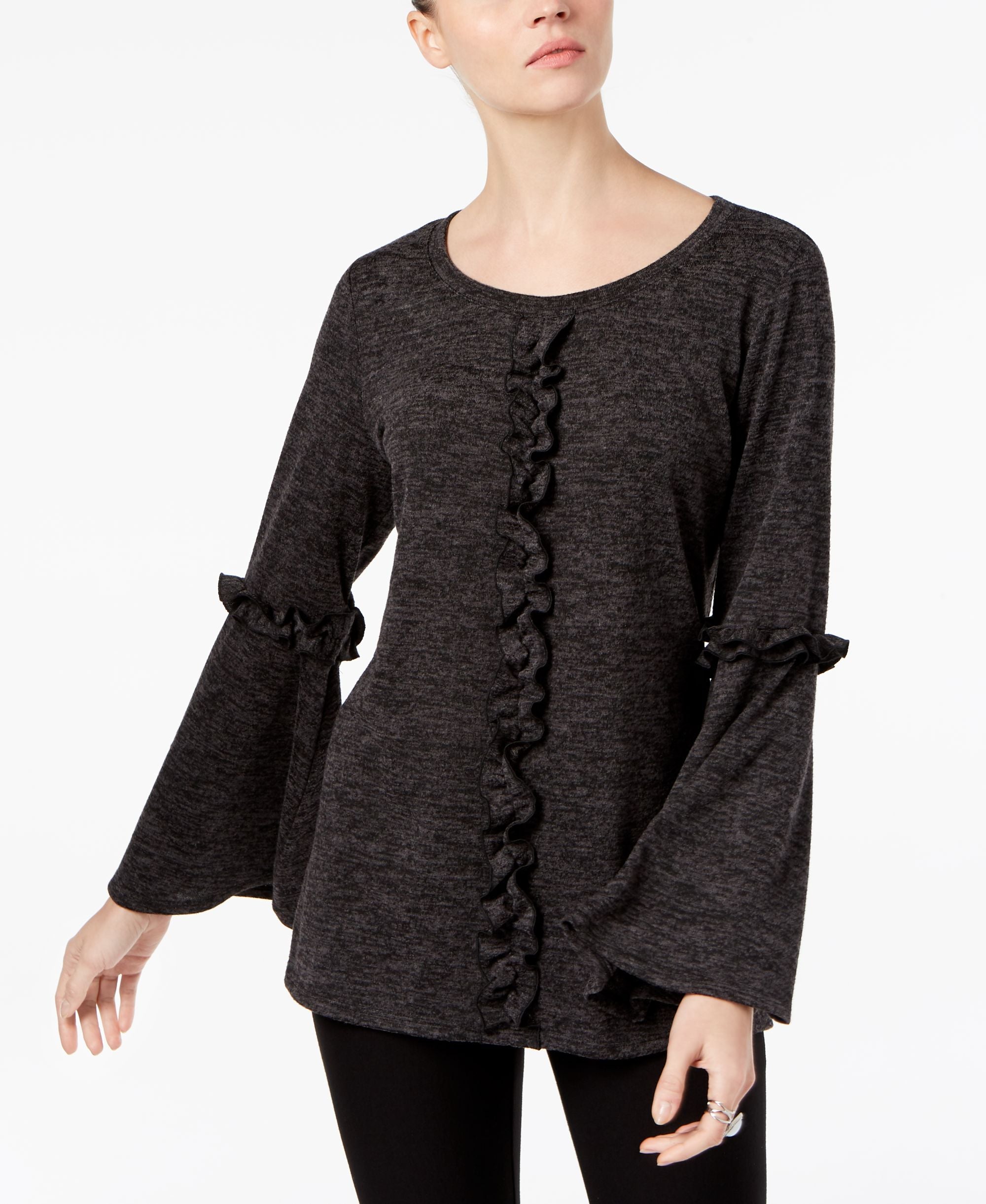 Ruffled Bell-Sleeve Top