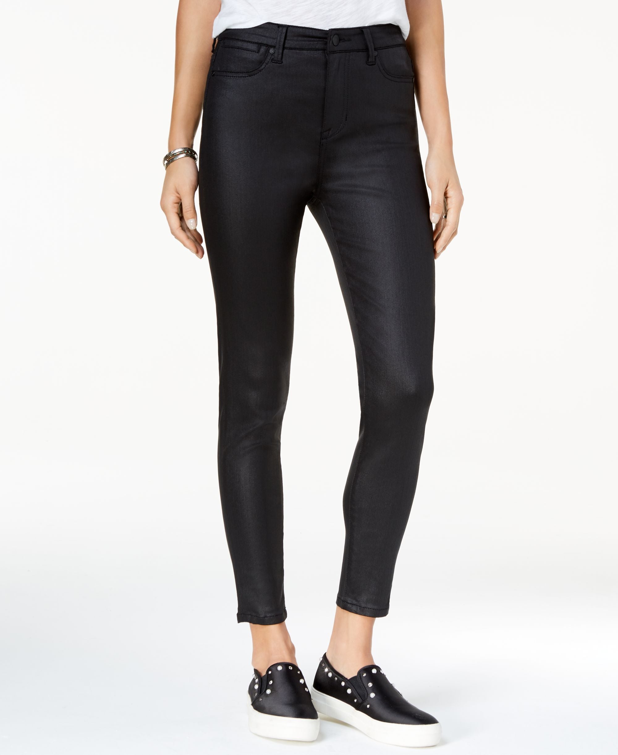 Celebrity Pink Juniors H18 Coated Skinny Ankle Jeans