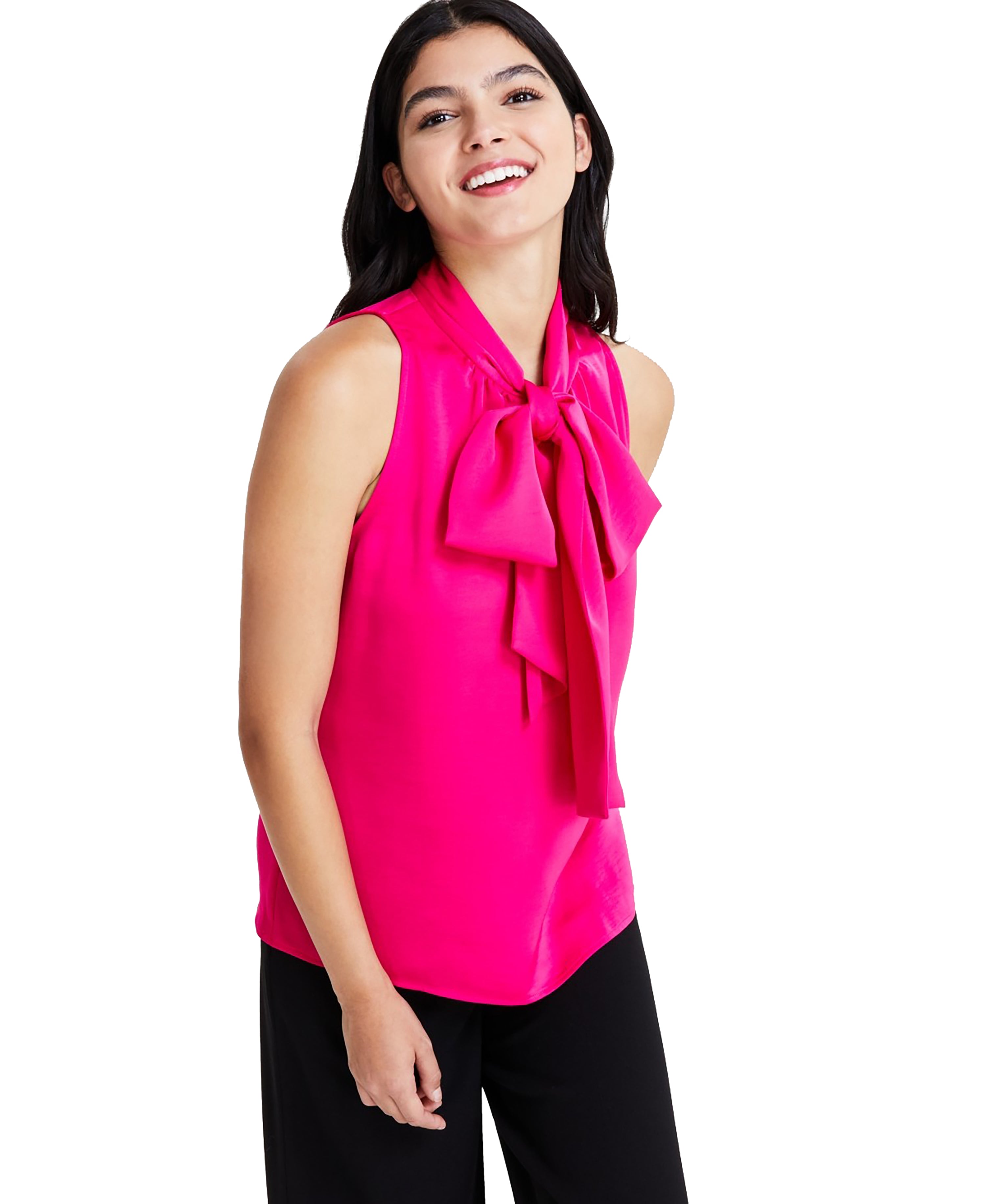 Women's Sleeveless Tie-Neck Blouse