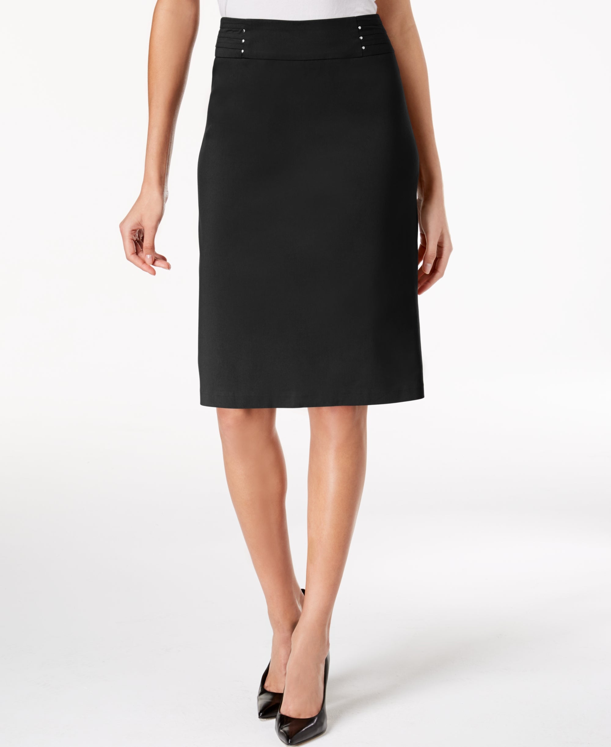 Petite Rivet-Waist Pencil Skirt