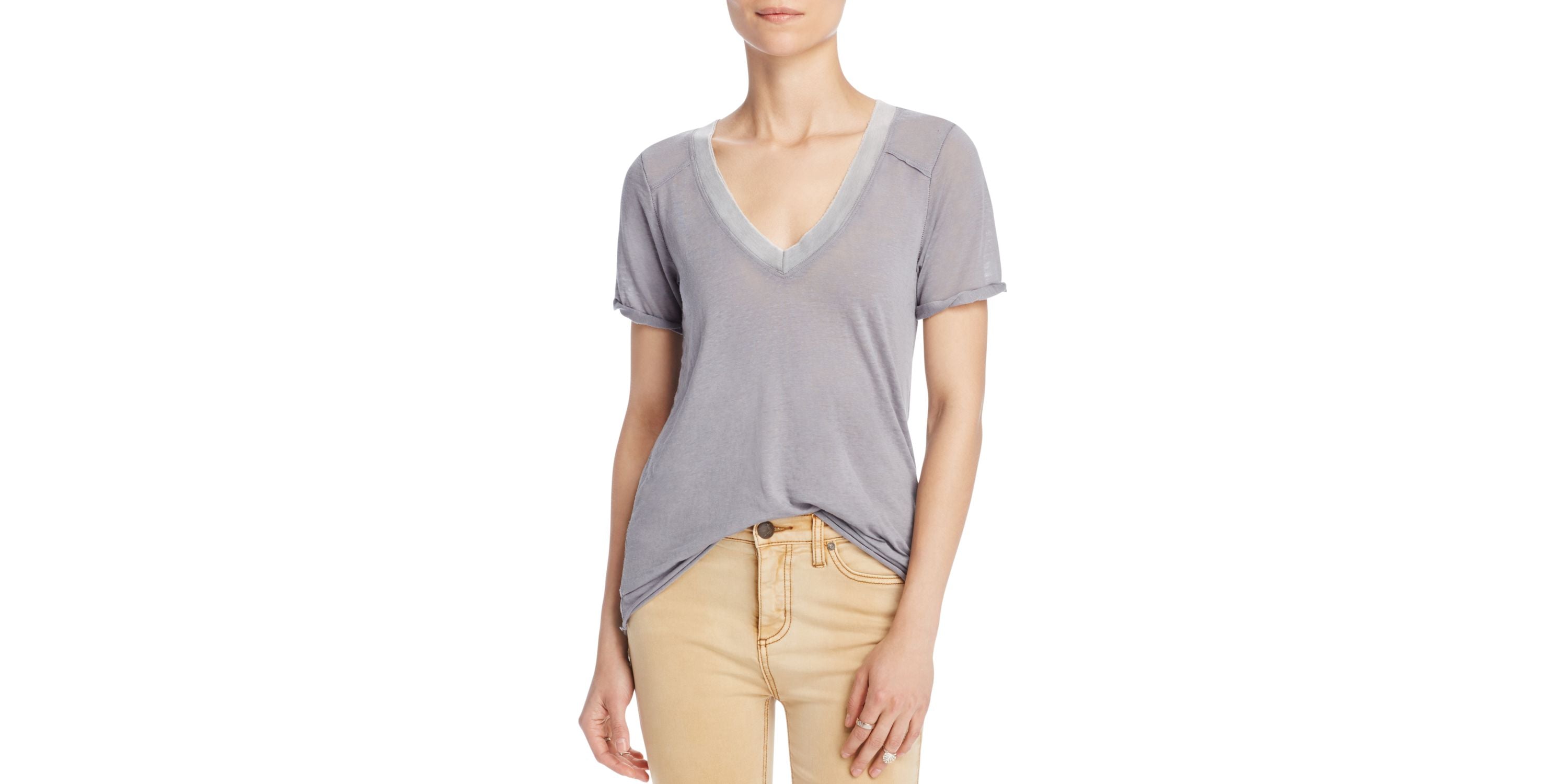 Women's Free People 'Pearls' V-Neck Tee