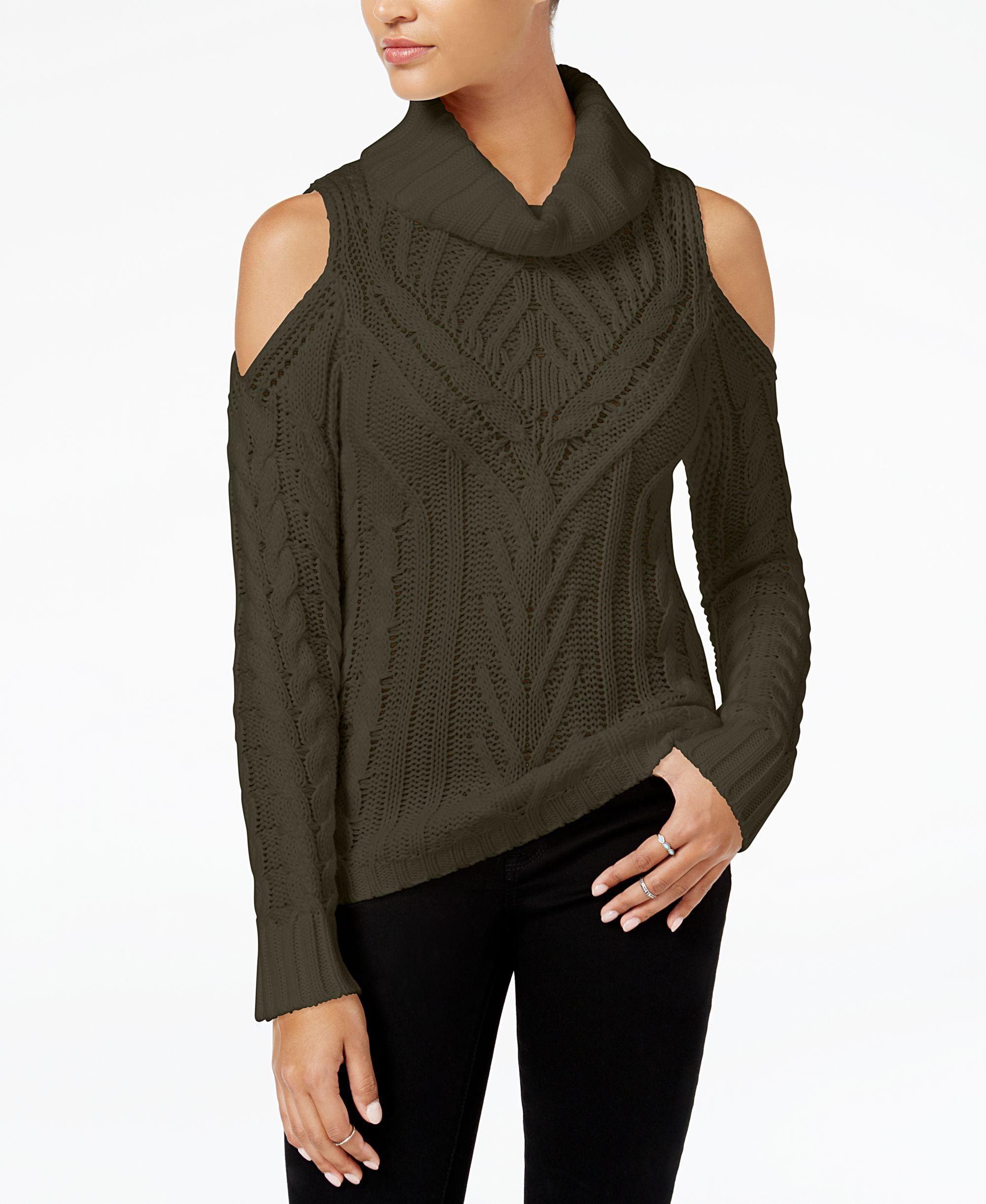 American Rag Juniors Cold Shoulder Turtleneck Sweater