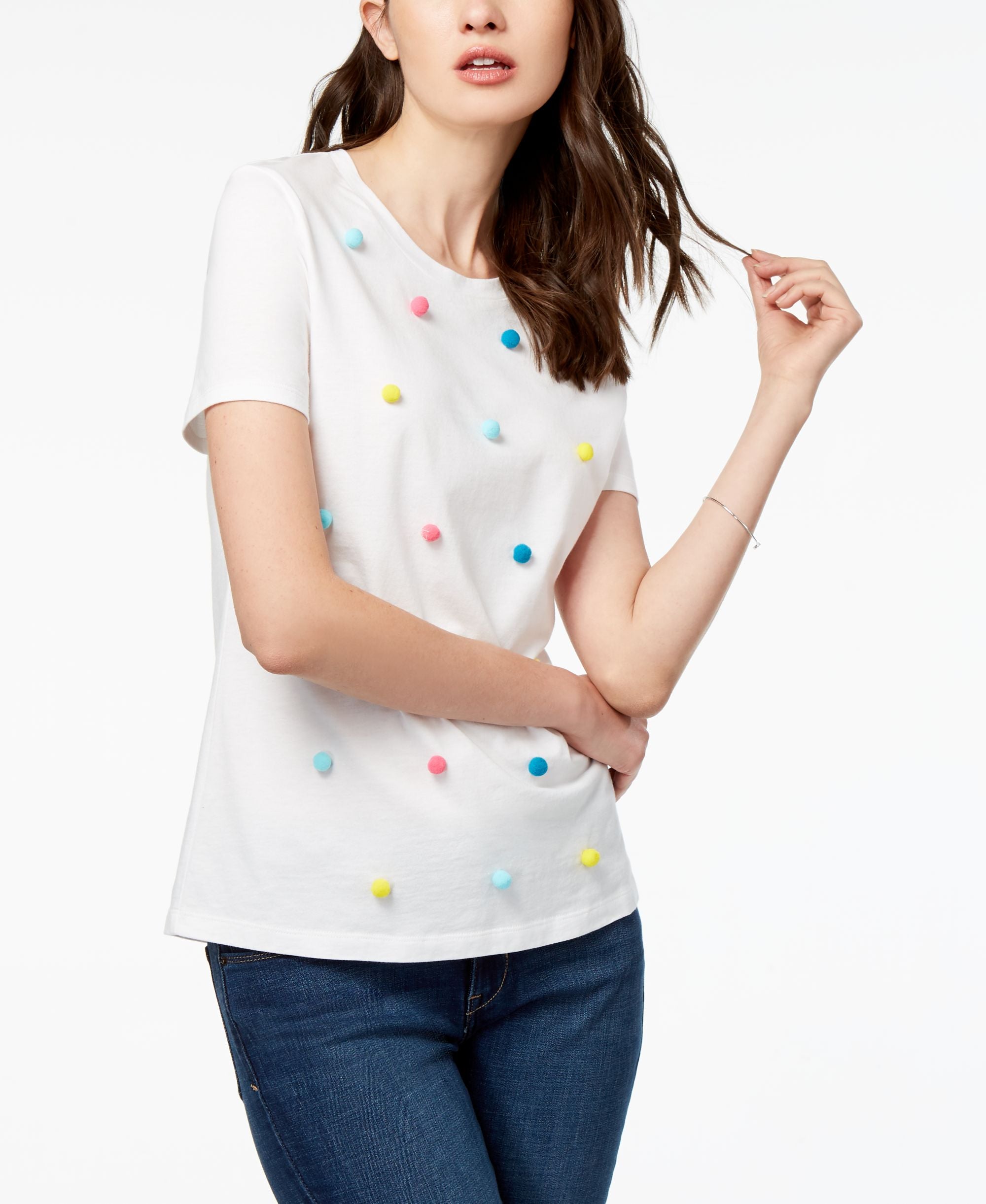 Short-Sleeve Pom-Pom T-Shirt