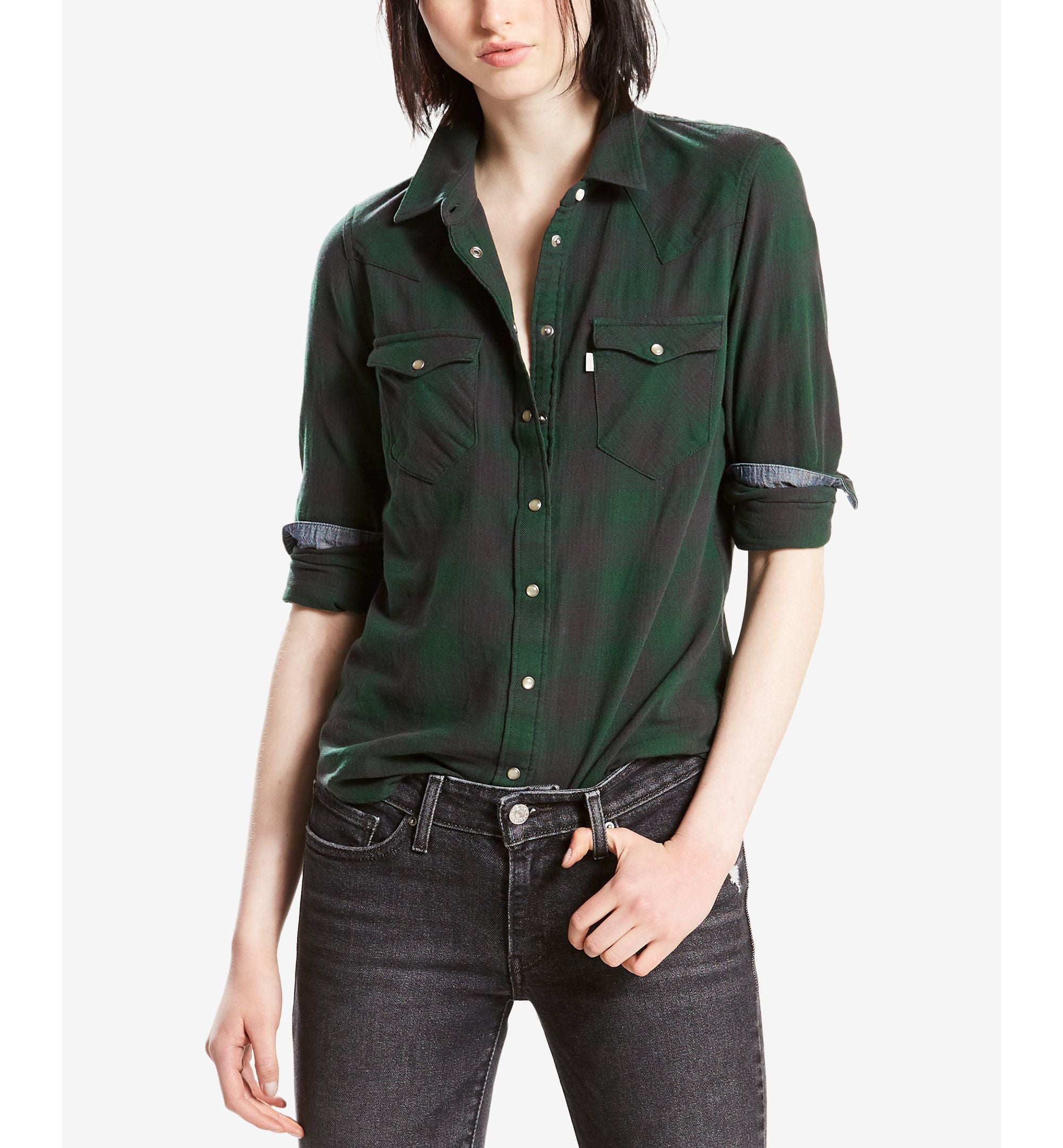 Levis Cotton Vintage Plaid Western Shirt