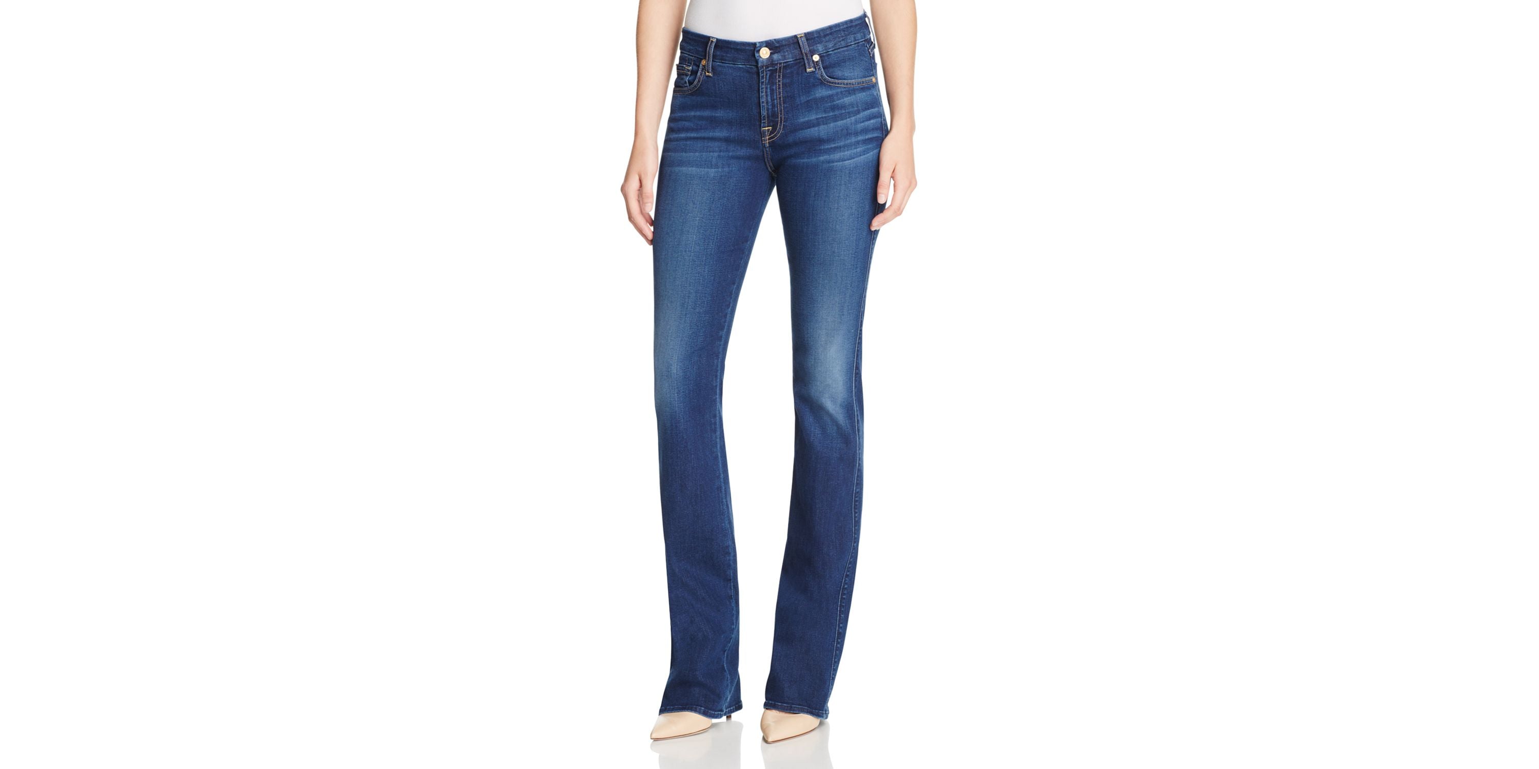 7 For All Mankind Womens Kimmie Medium Wash High Rise Bootcut Jeans