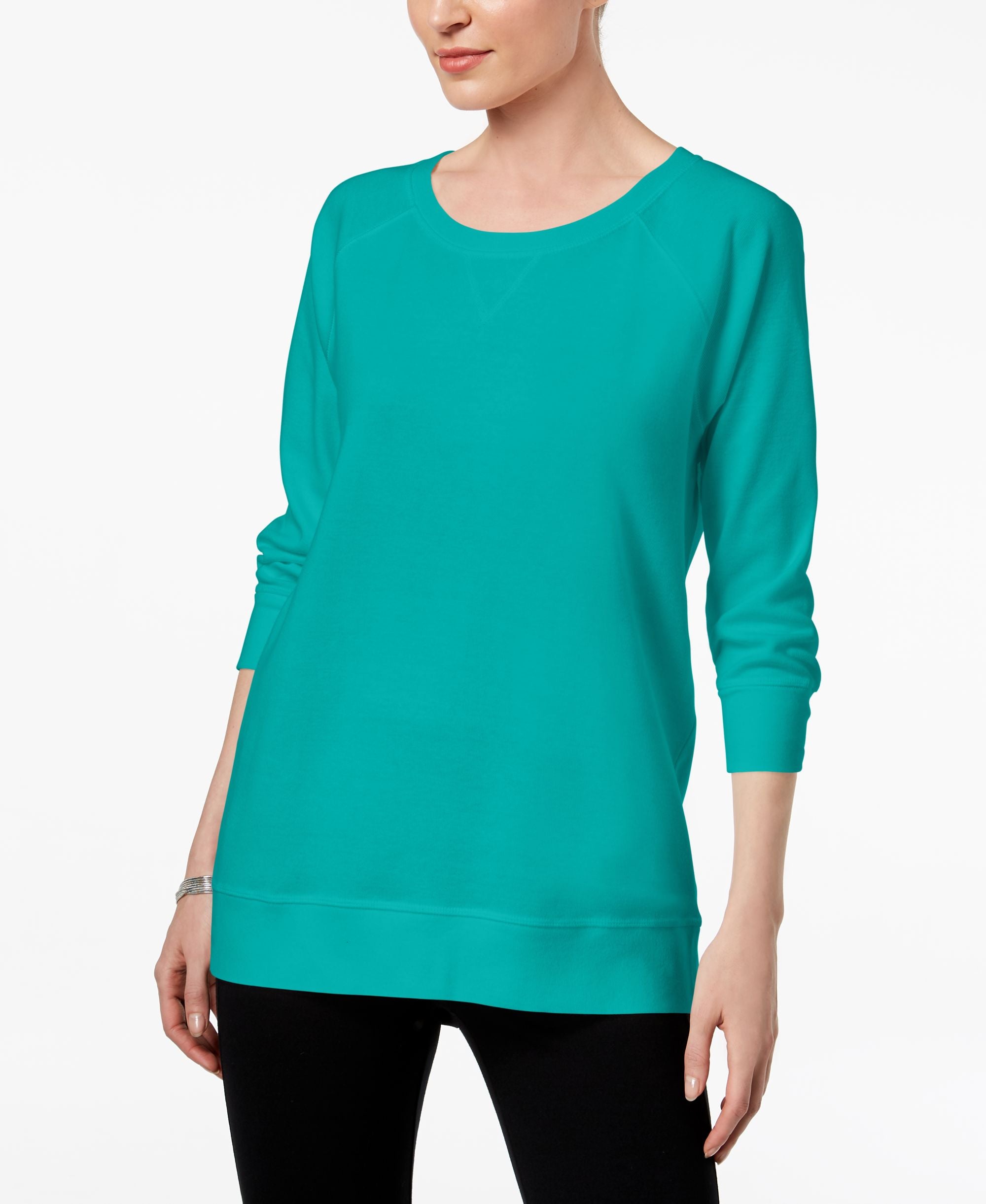 Karen Scott 3/4 Sleeve Sweatshirt