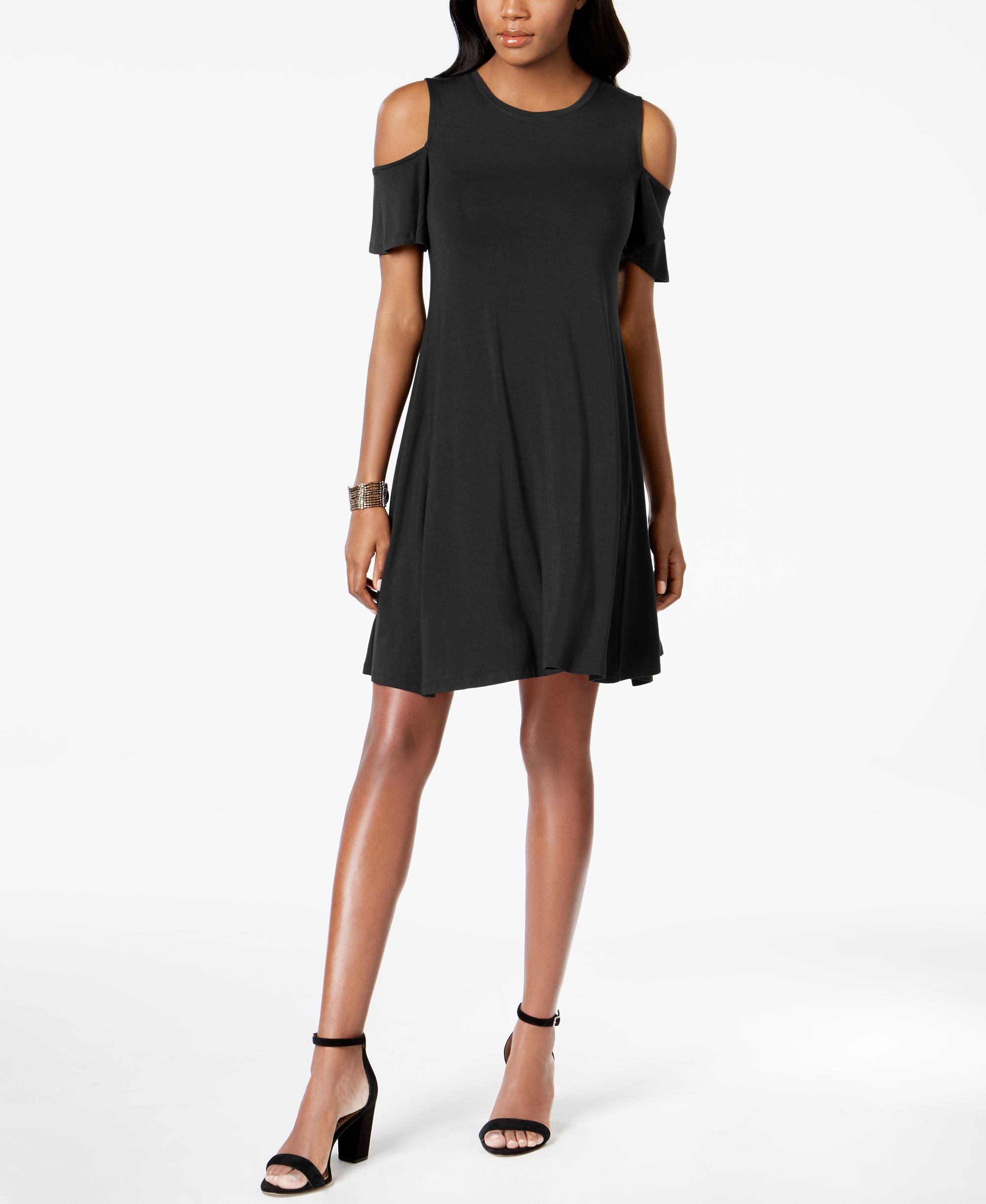 Cold-Shoulder A-Line Dress