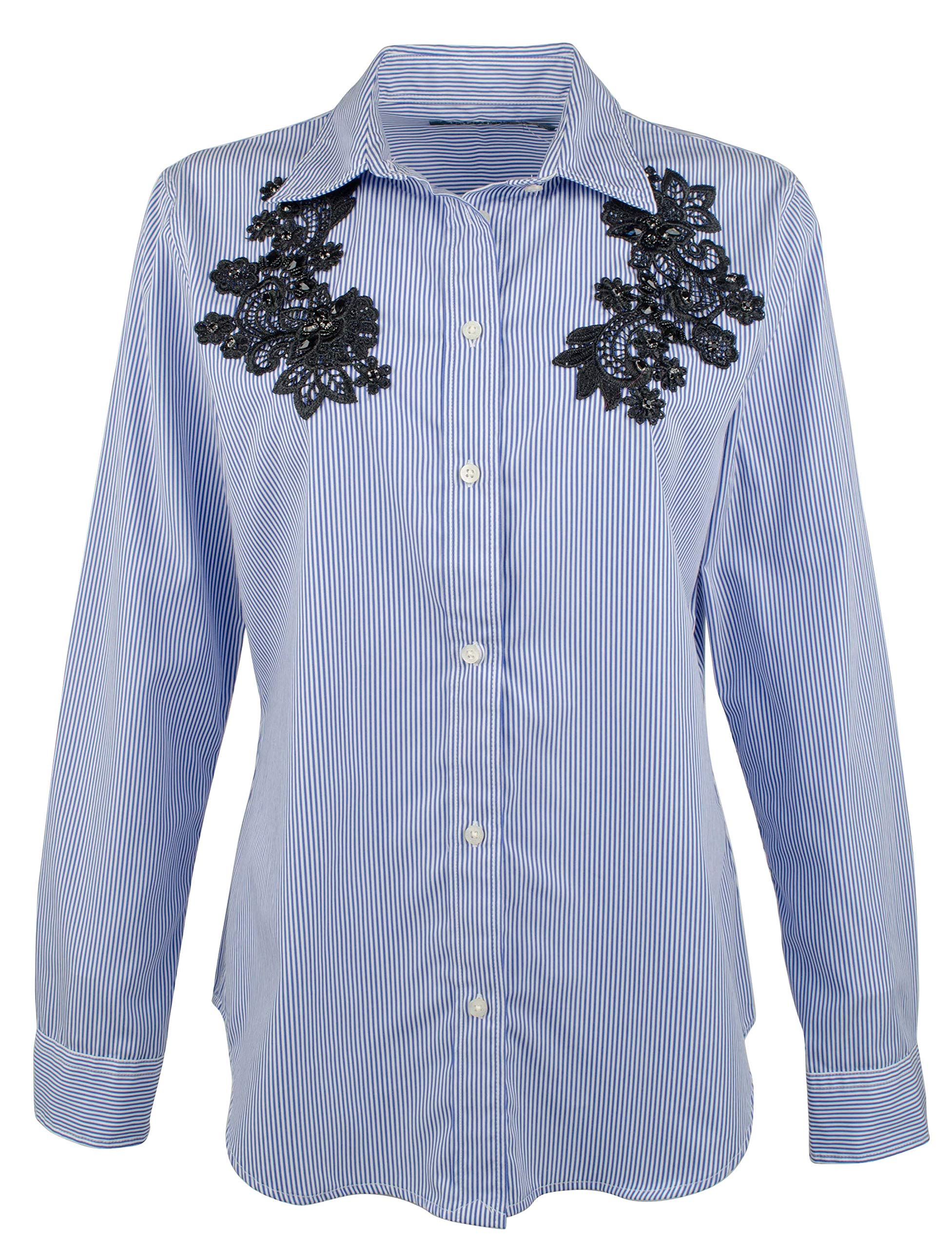 Womens Plus Lace-Patch Shirt