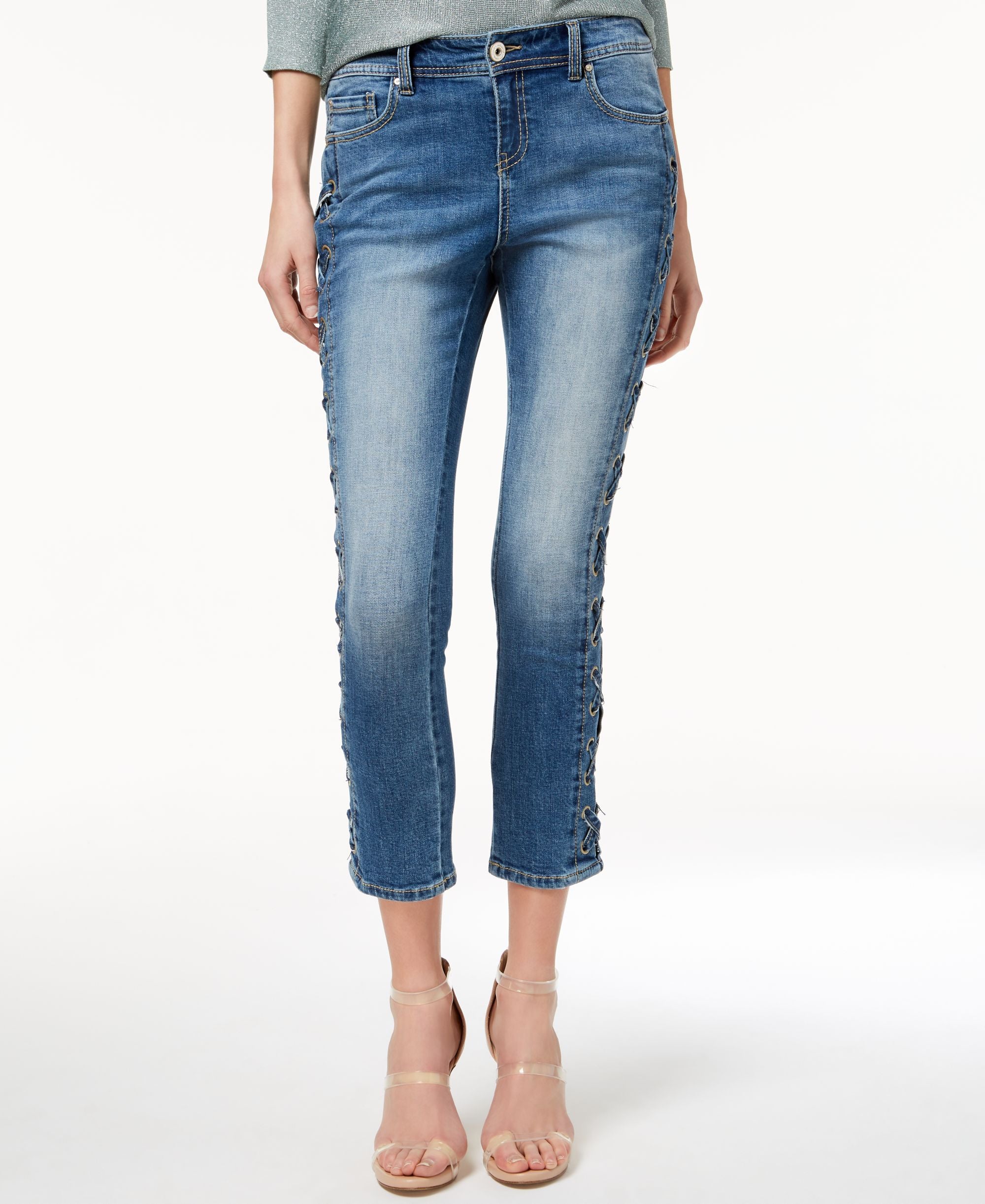 Lace Up Skinny Jeans