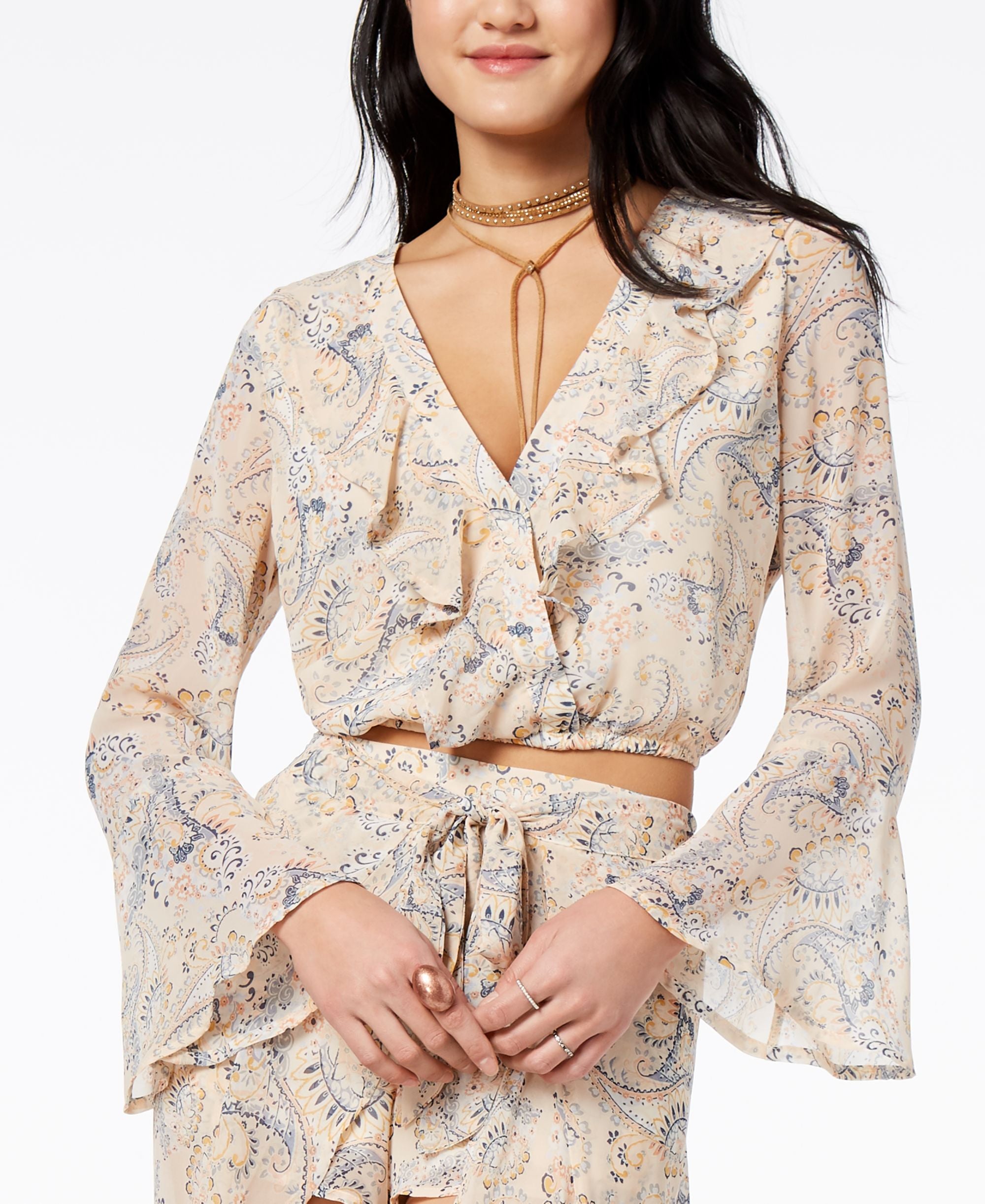American Rag Juniors Printed Crop Top