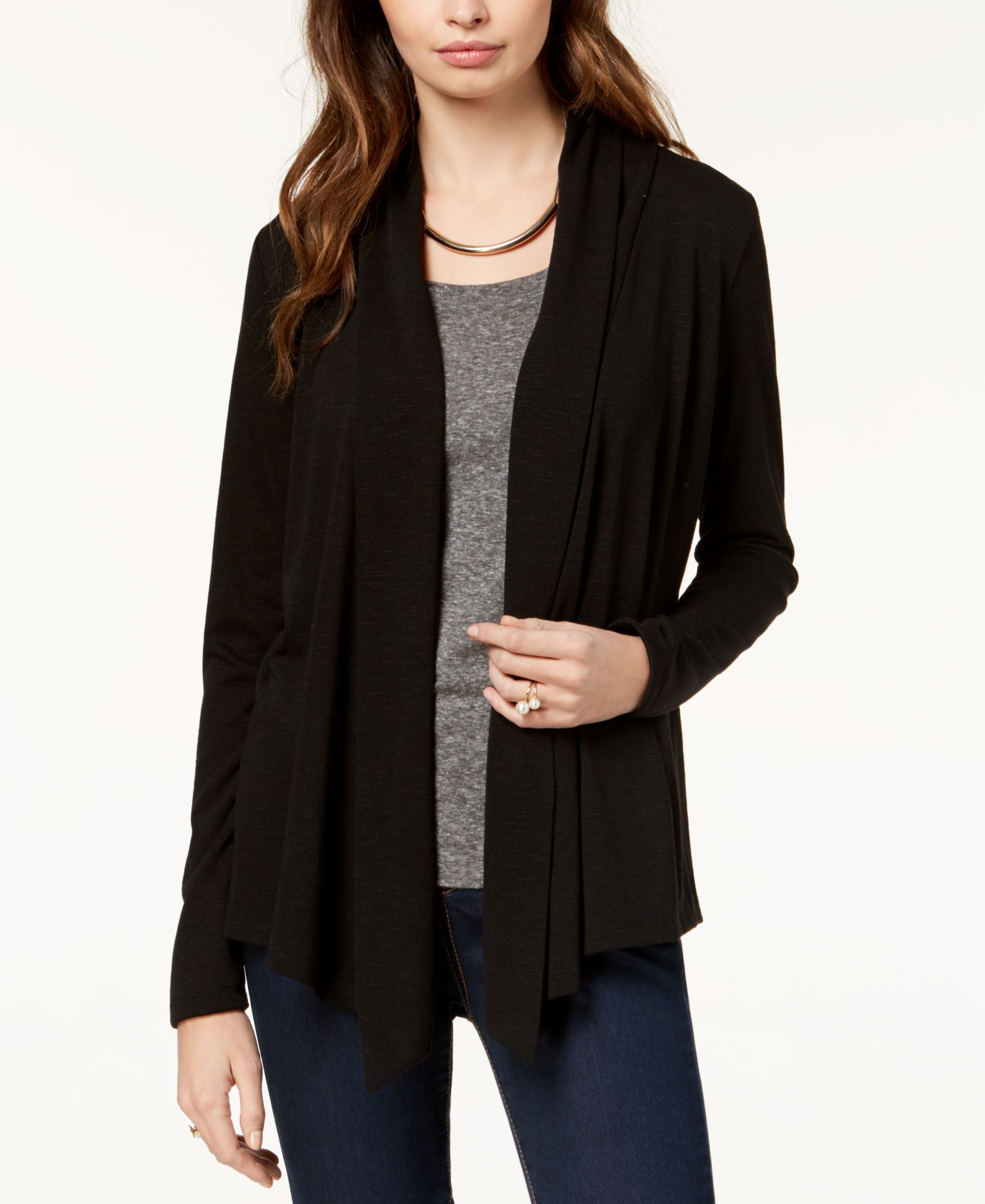 Juniors' Shawl-Collar Cardigan