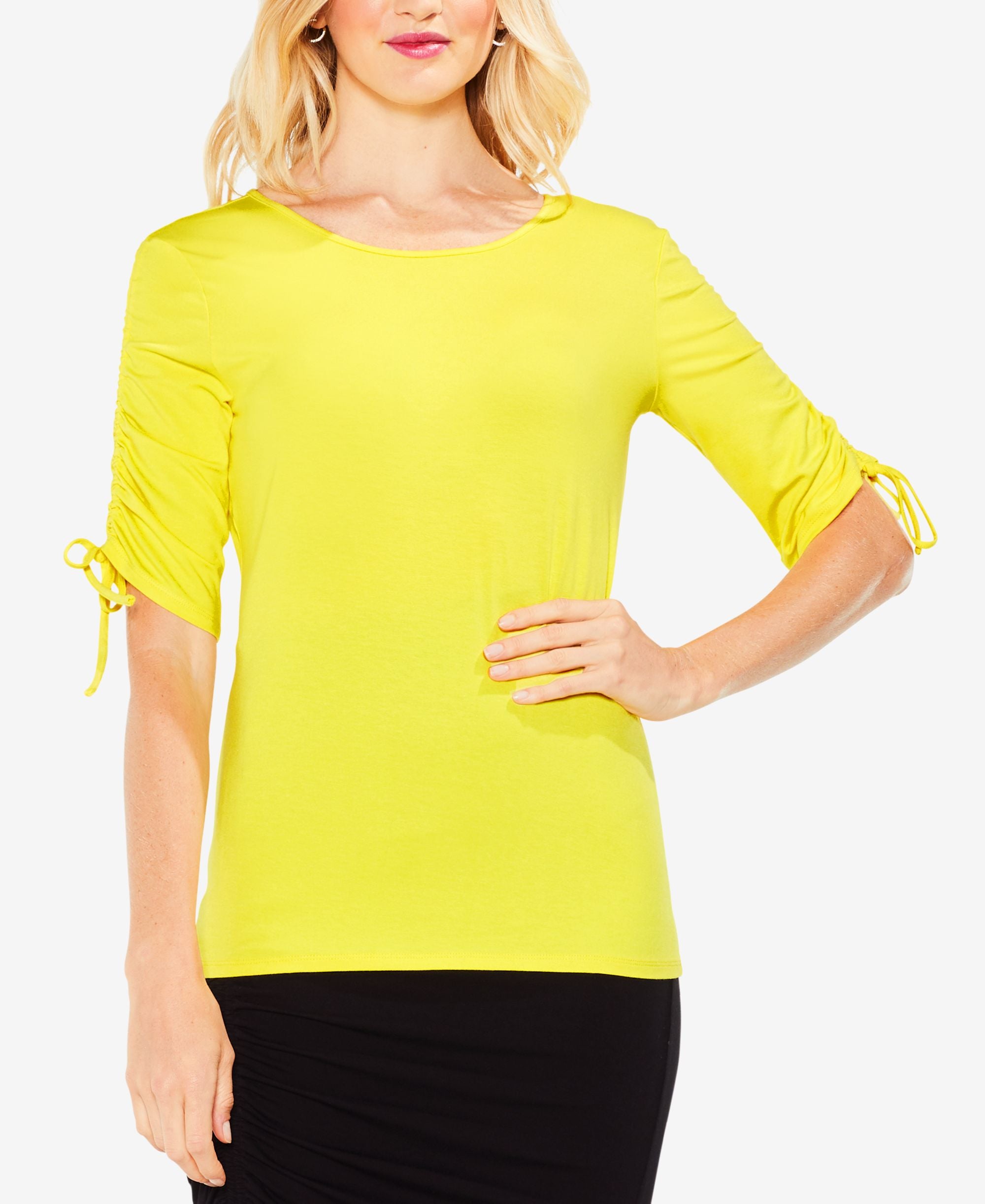 Vince Camuto Drawstring Sleeve Top