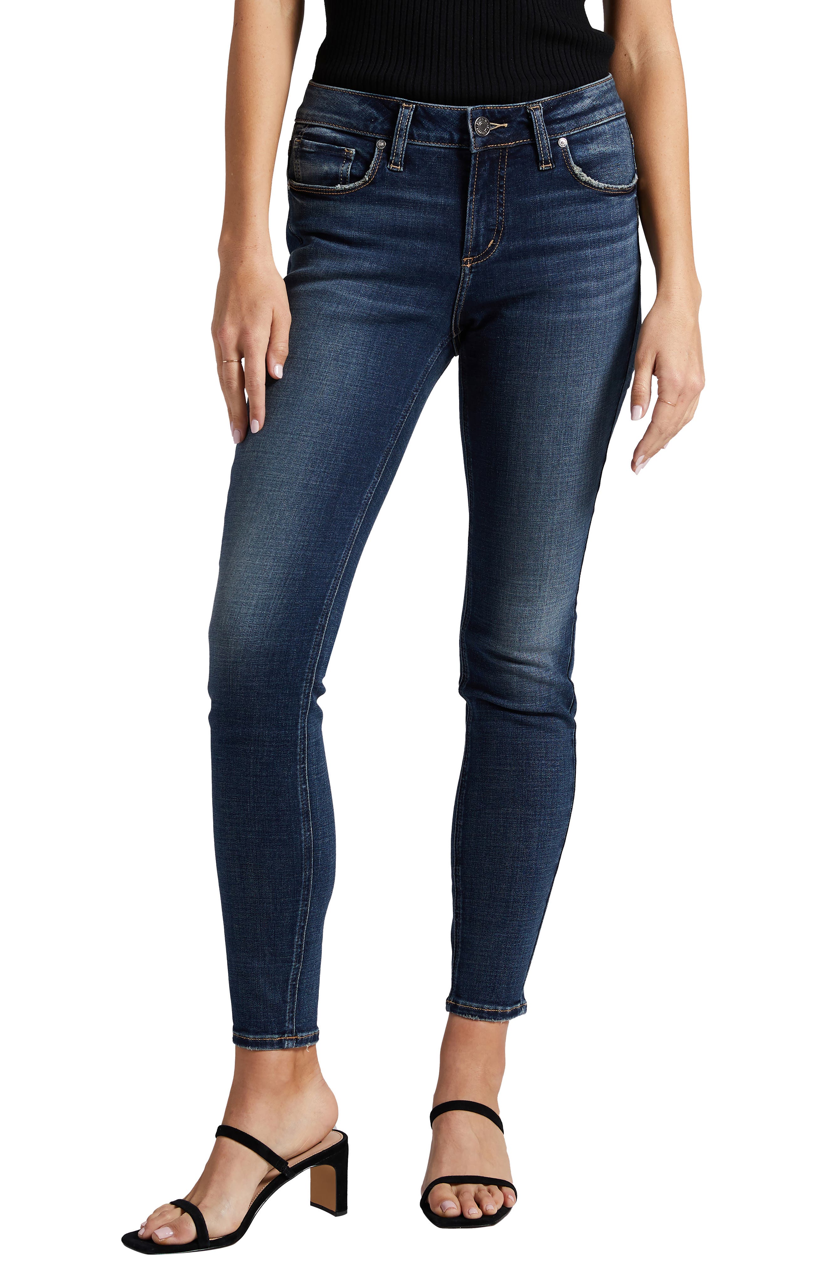 Silver Jeans Co. Elyse Skinny Jeans Dark Indigo 30x31
