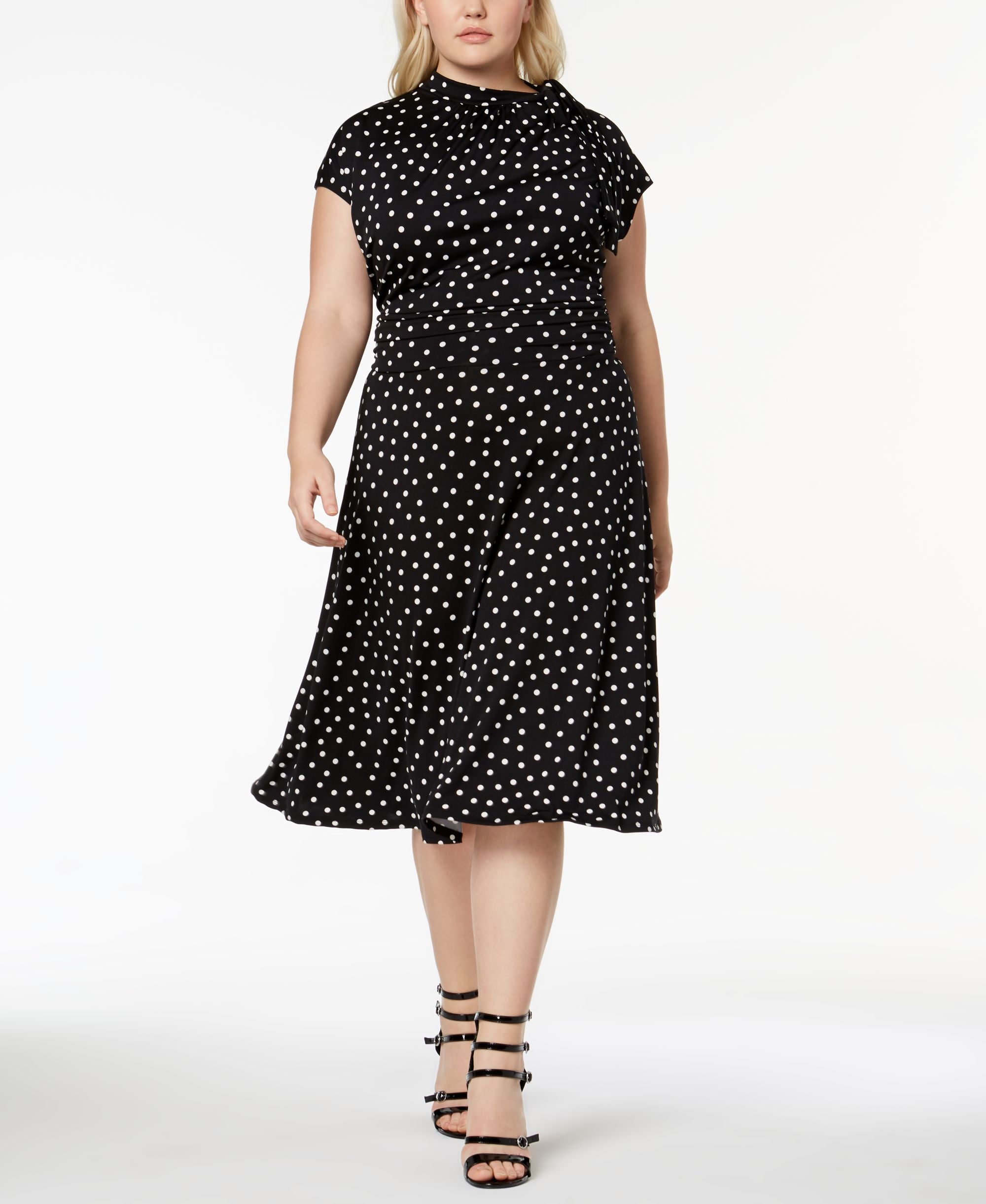 Love Squared Trendy Plus Size Mock Neck Retro Dress