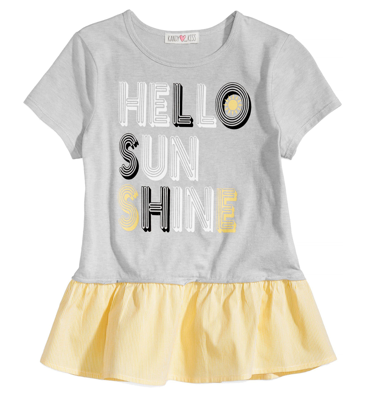 Hello Sunshine Ruffle T-Shirt, Big Girls