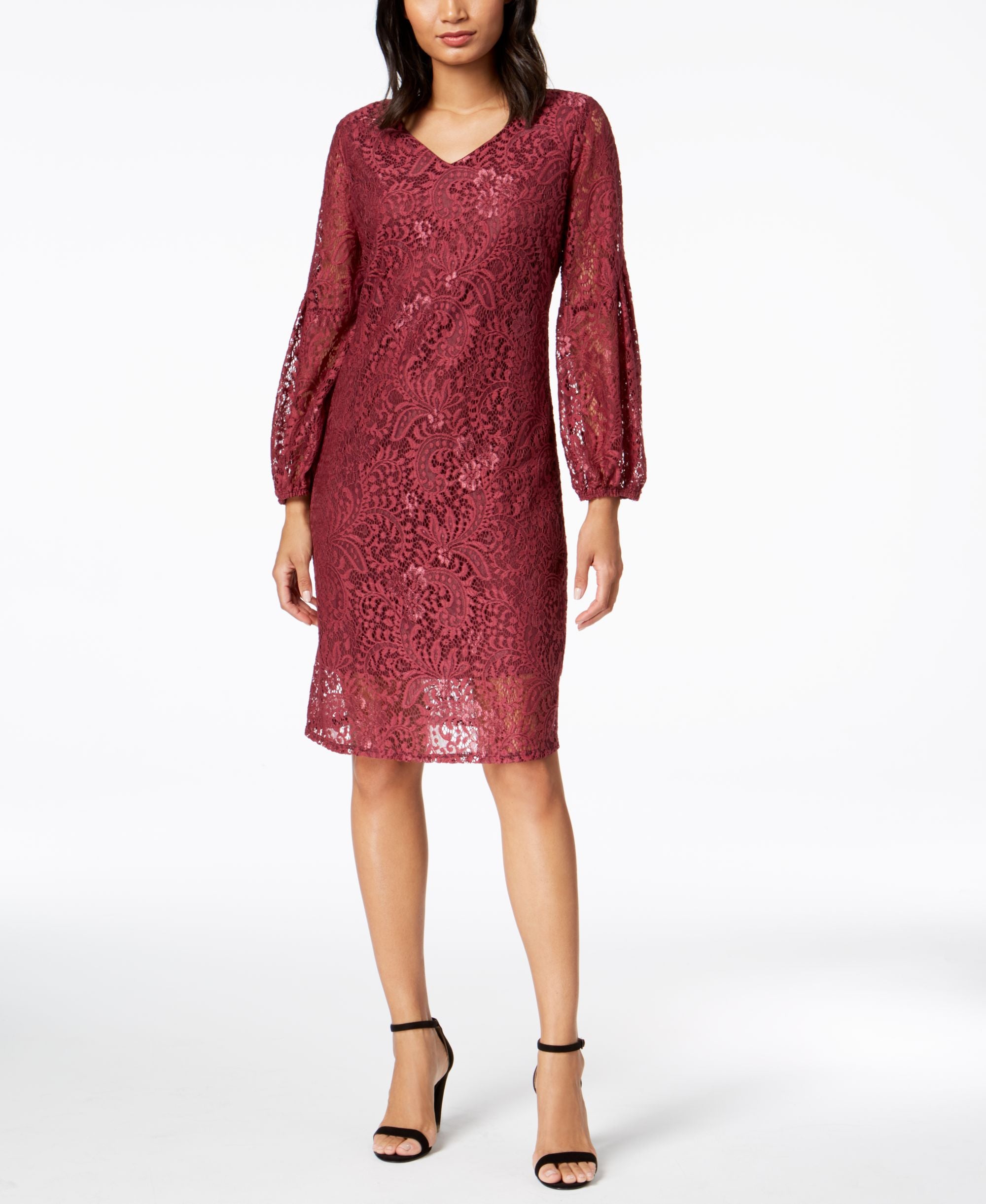 NY Collection Petite Lace A Line Dress