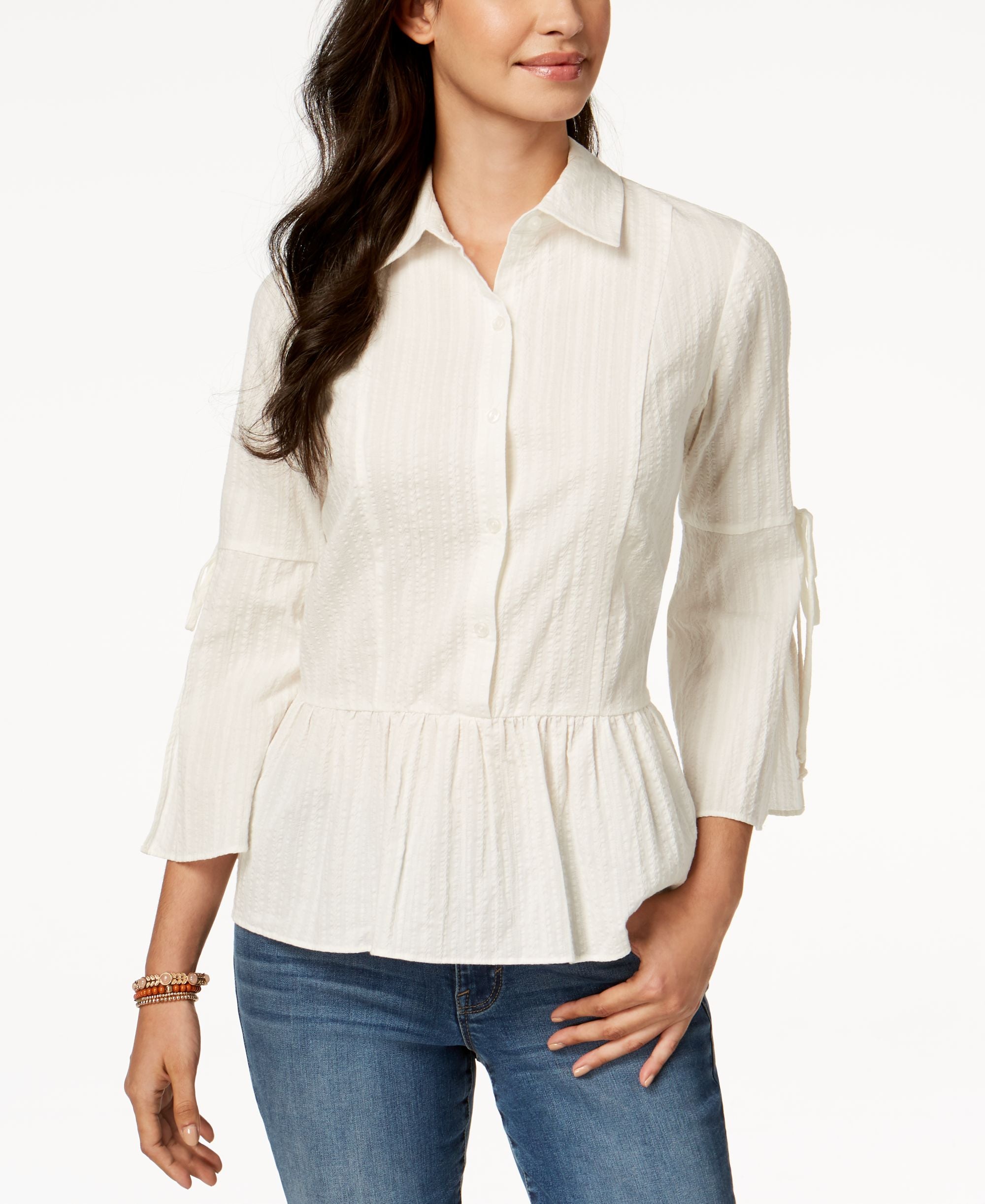 Style & Co Cotton Peplum Shirt
