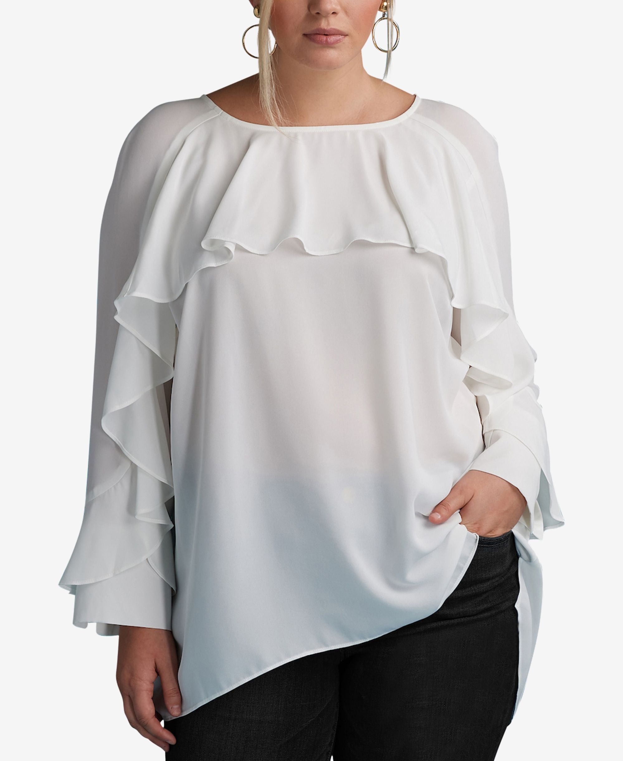 Eci Plus Size Ruffled Blouse