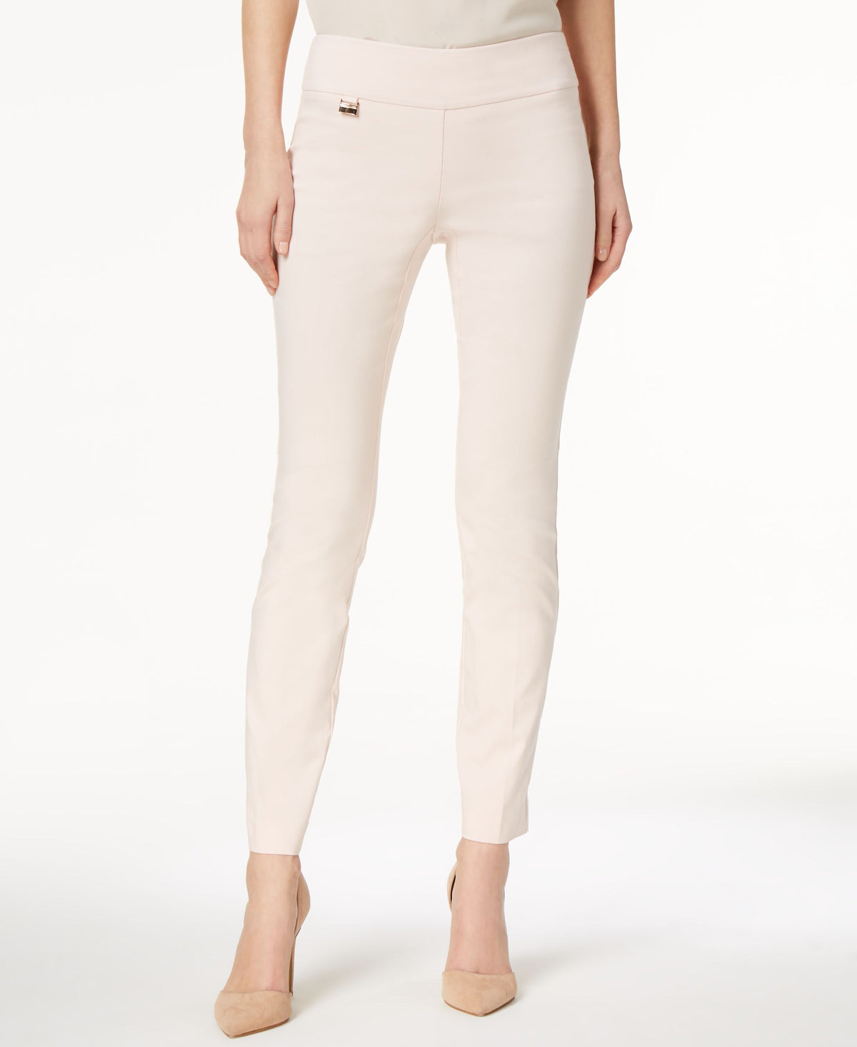 Alfani Women's  Tummy-Control Pull-on Skinny Pants Silver Peony 8P
