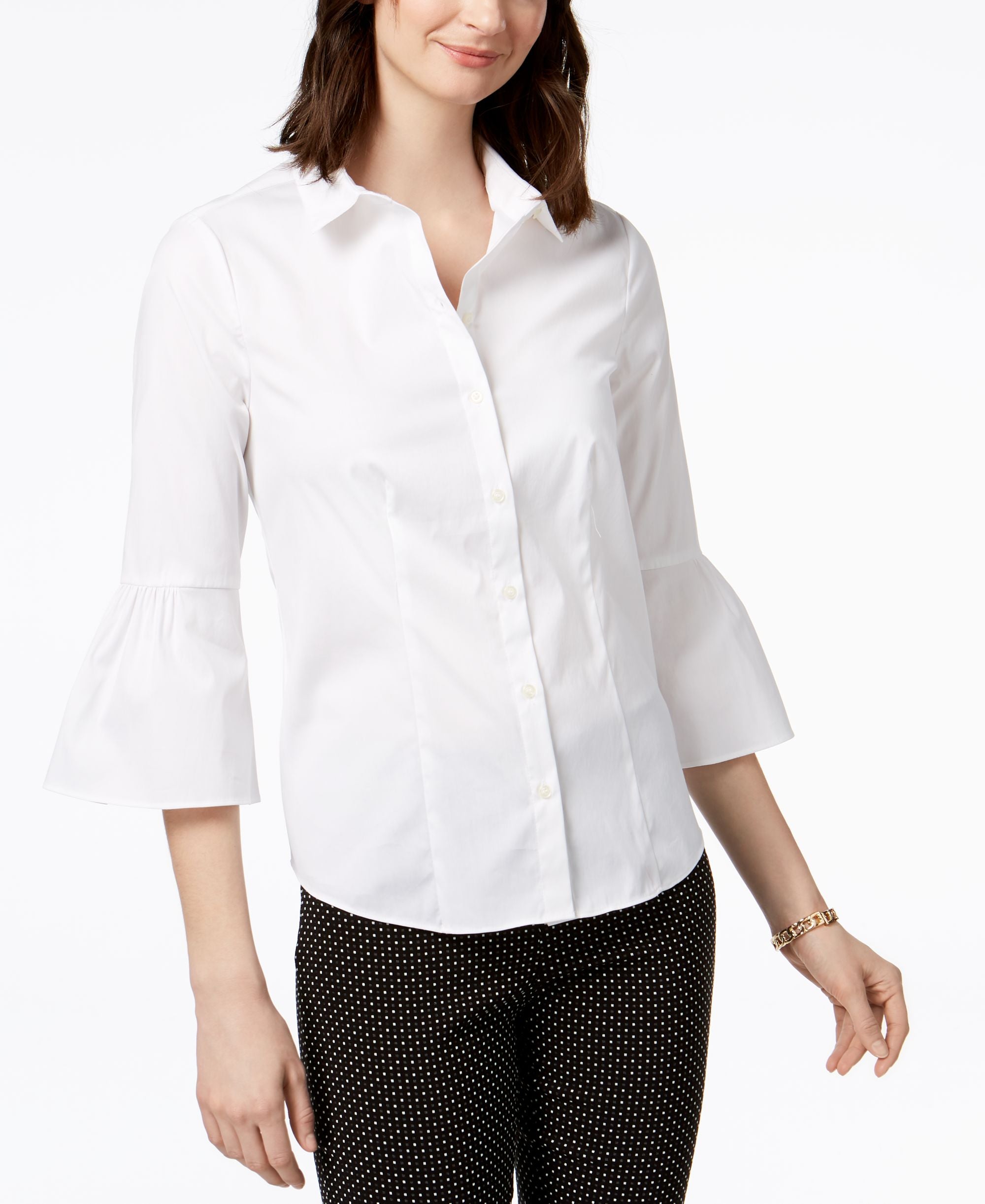 Charter Club Cotton Bell Sleeve Shirt