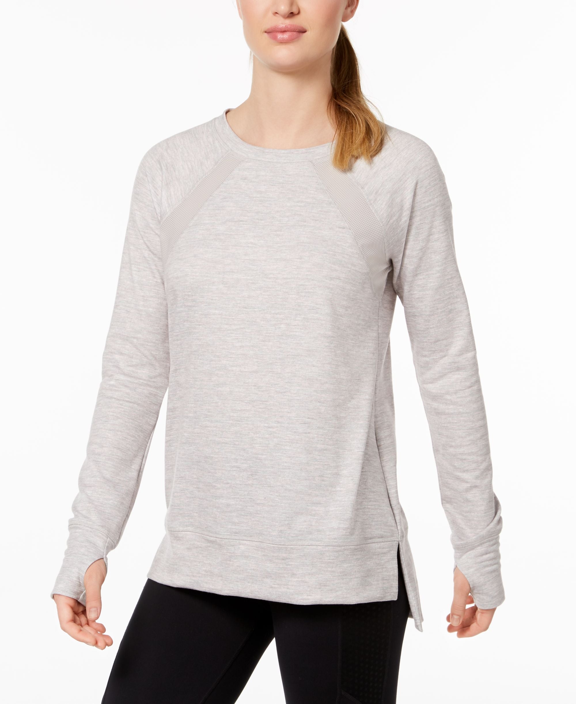 Ideology Mesh Inset Step Hem Top