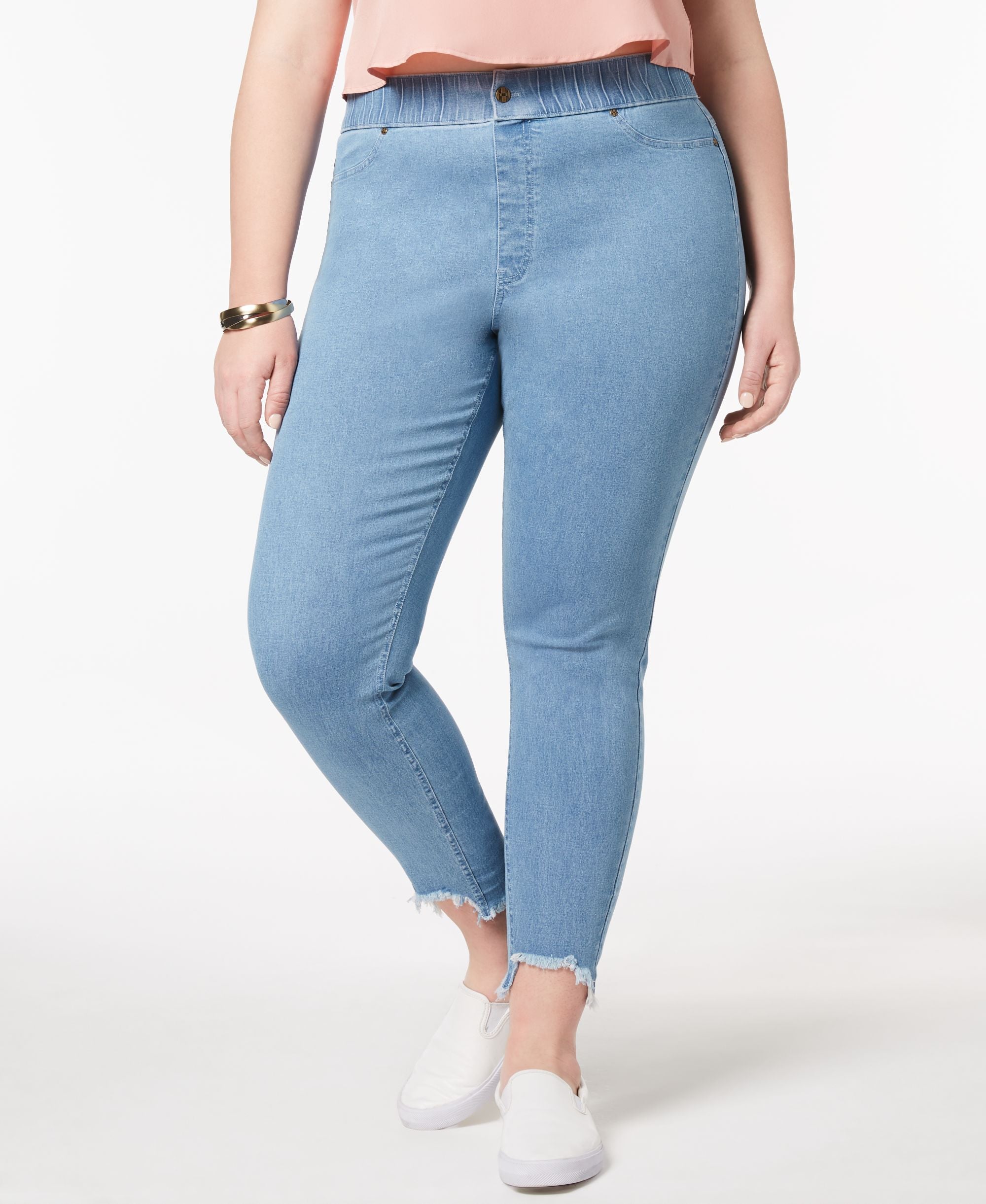 Hue Womens Plus Size Step Hem Original Denim Leggings
