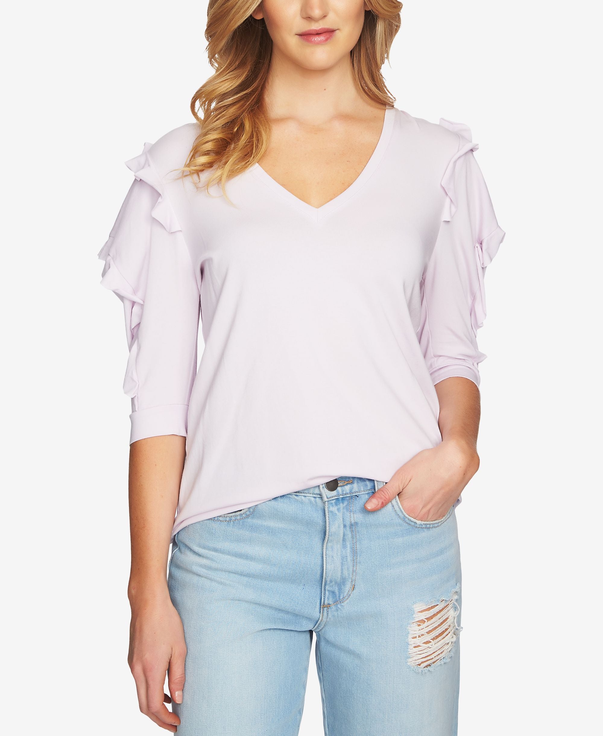 1.State Puff Shoulder Top