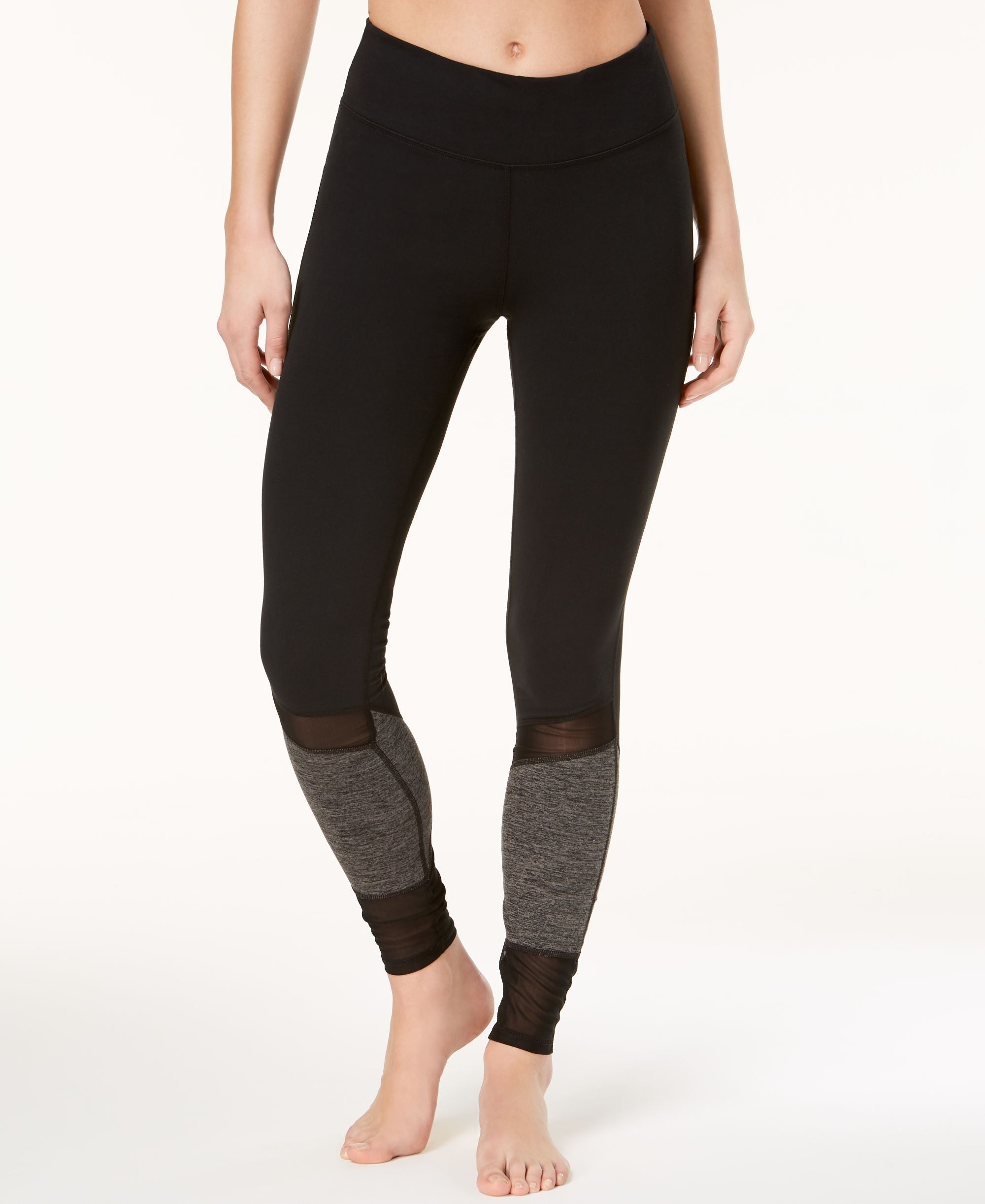 Gaiam Heather Mix Mesh Inset Leggings