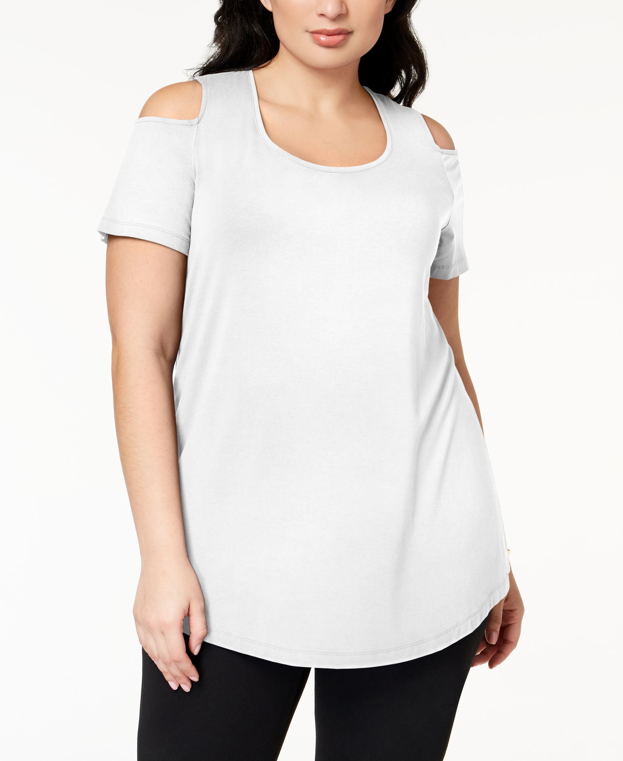 JM Collection Plus Size Cold-Shoulder Top