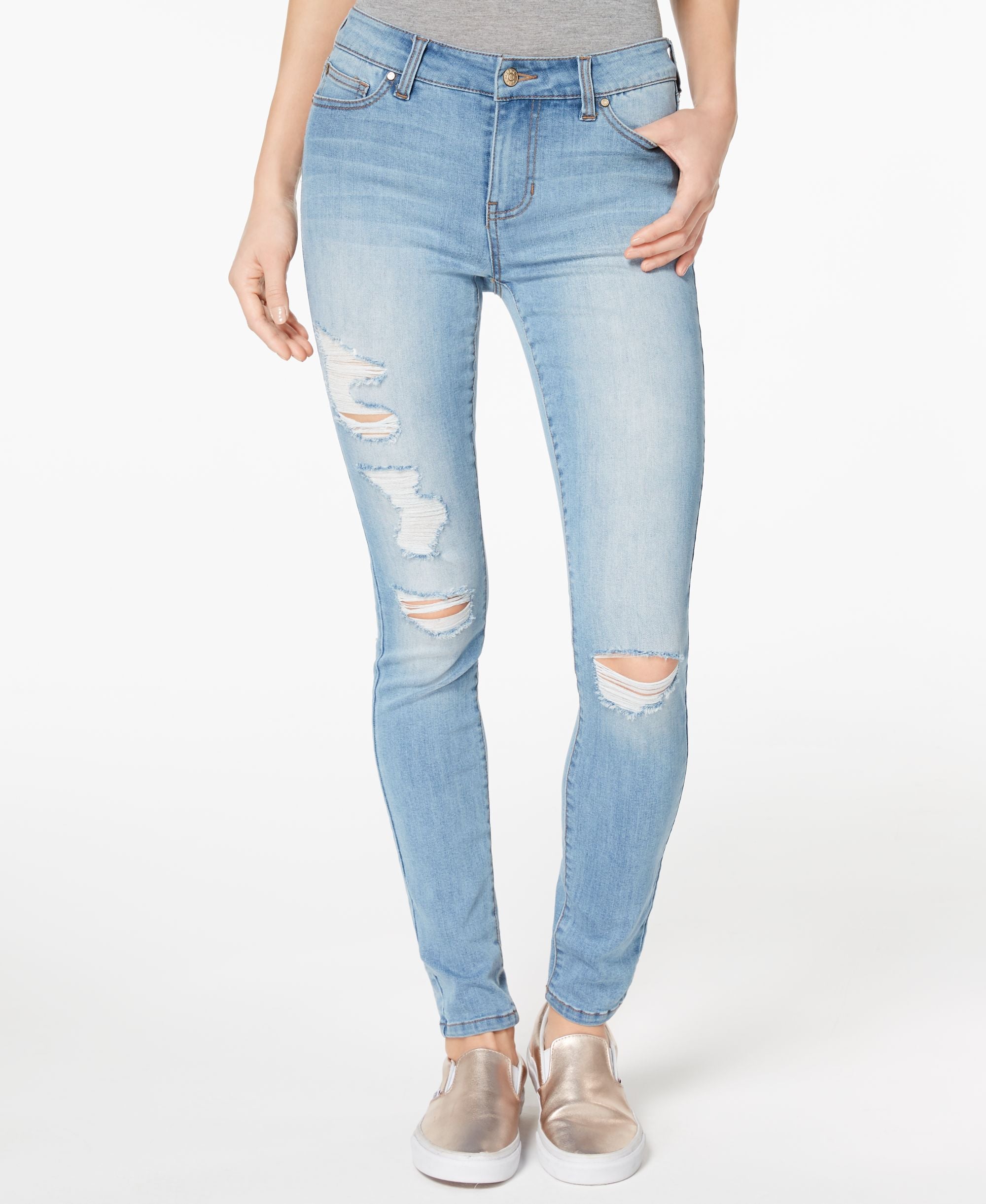 Celebrity Pink Juniors Ripped Skinny Jeans