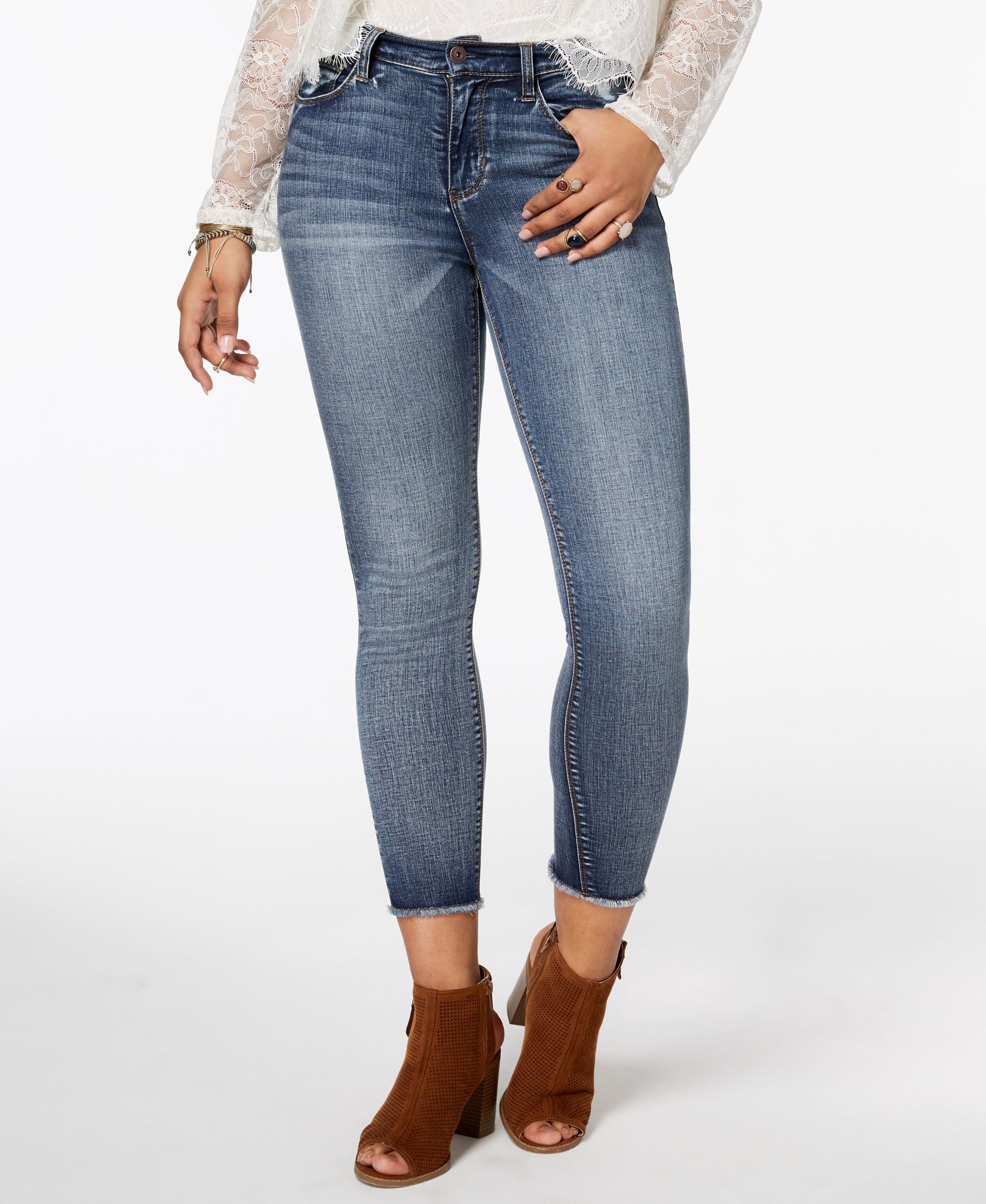 American Rag Juniors Cropped High Rise Skinny Jeans