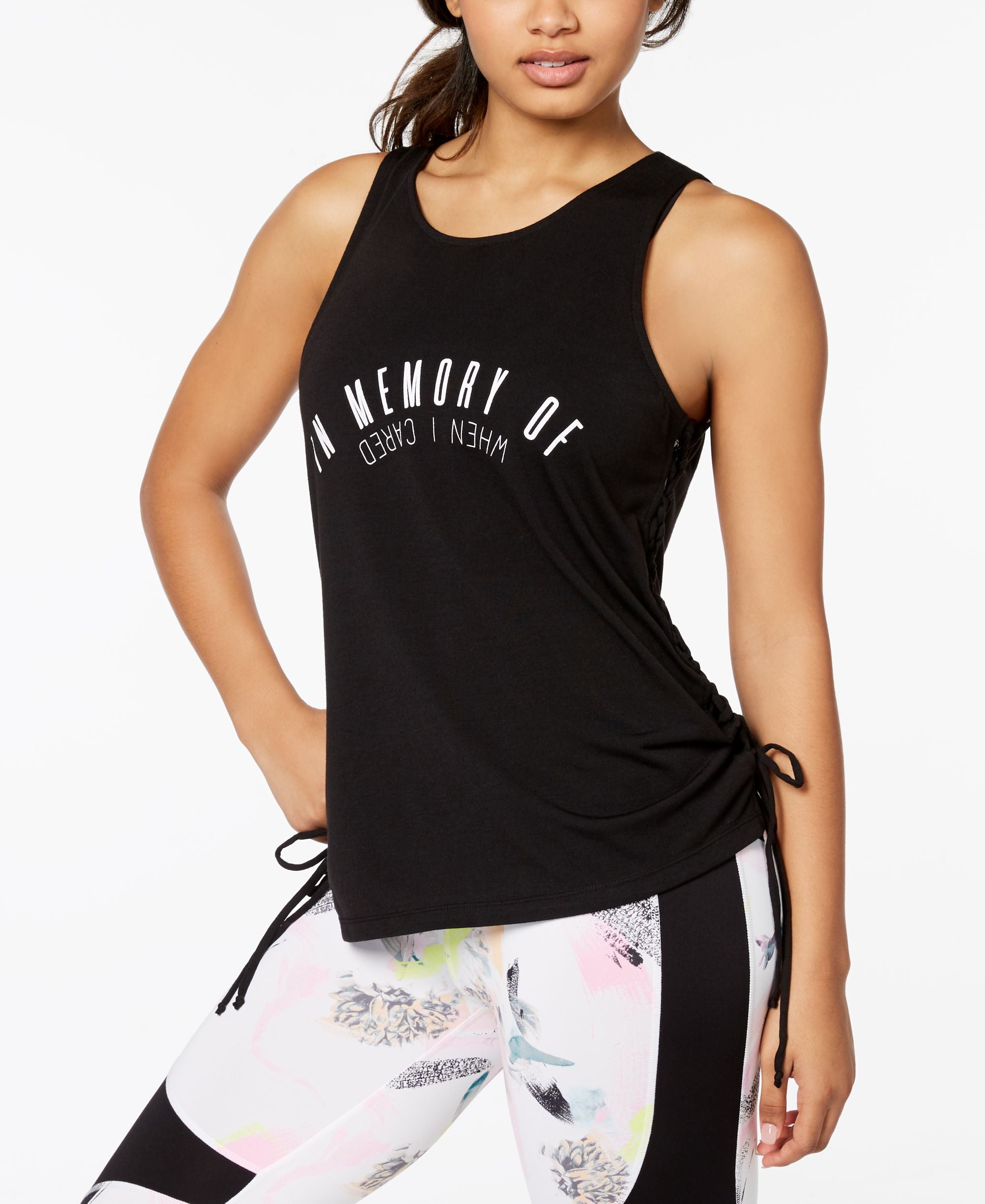 Material Girl Active Juniors Lace Up Tank Top