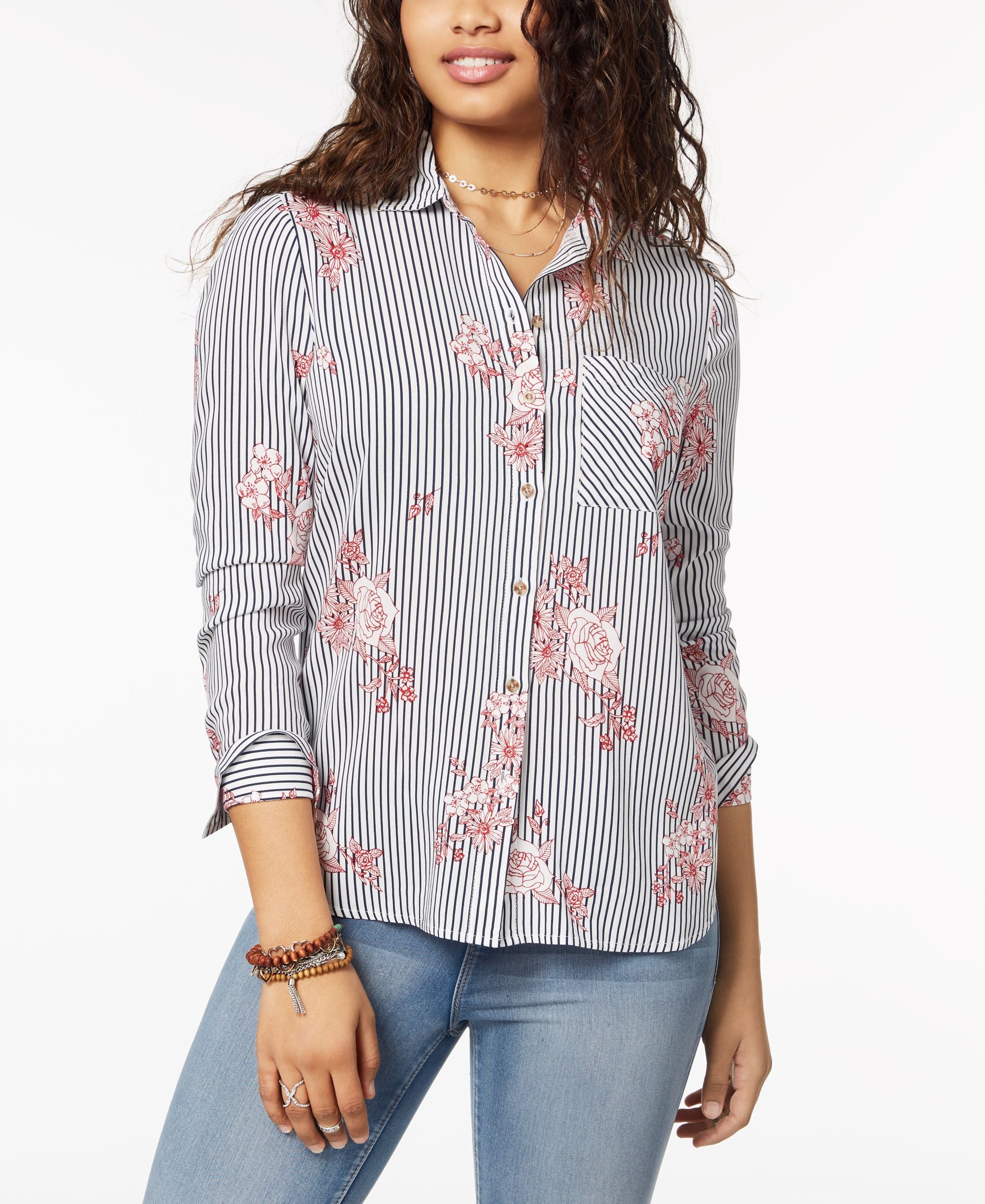 Polly Esther Juniors Printed Blouse