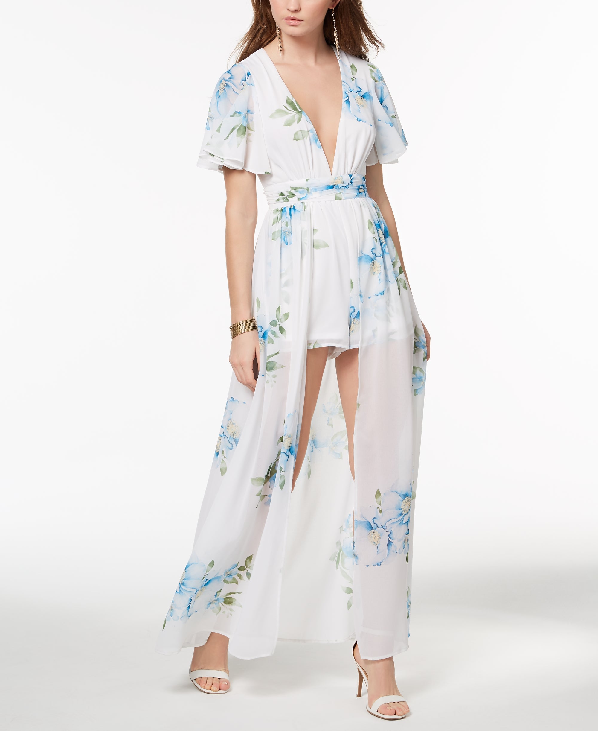 Juniors' Maxi-Overlay Romper