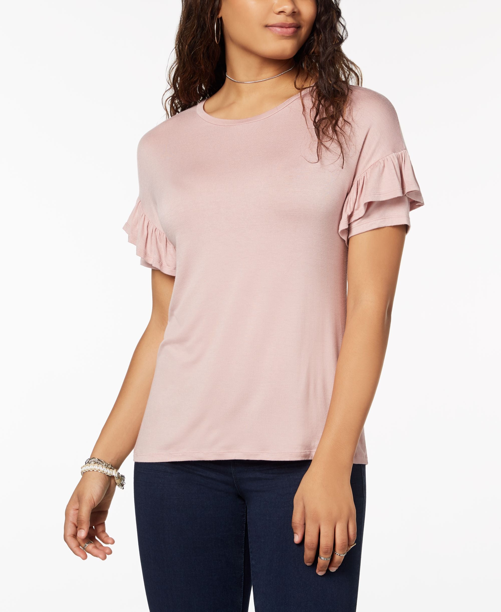 Ultra Flirt By Ikeddi Juniors Ruffle Sleeved T-Shirt