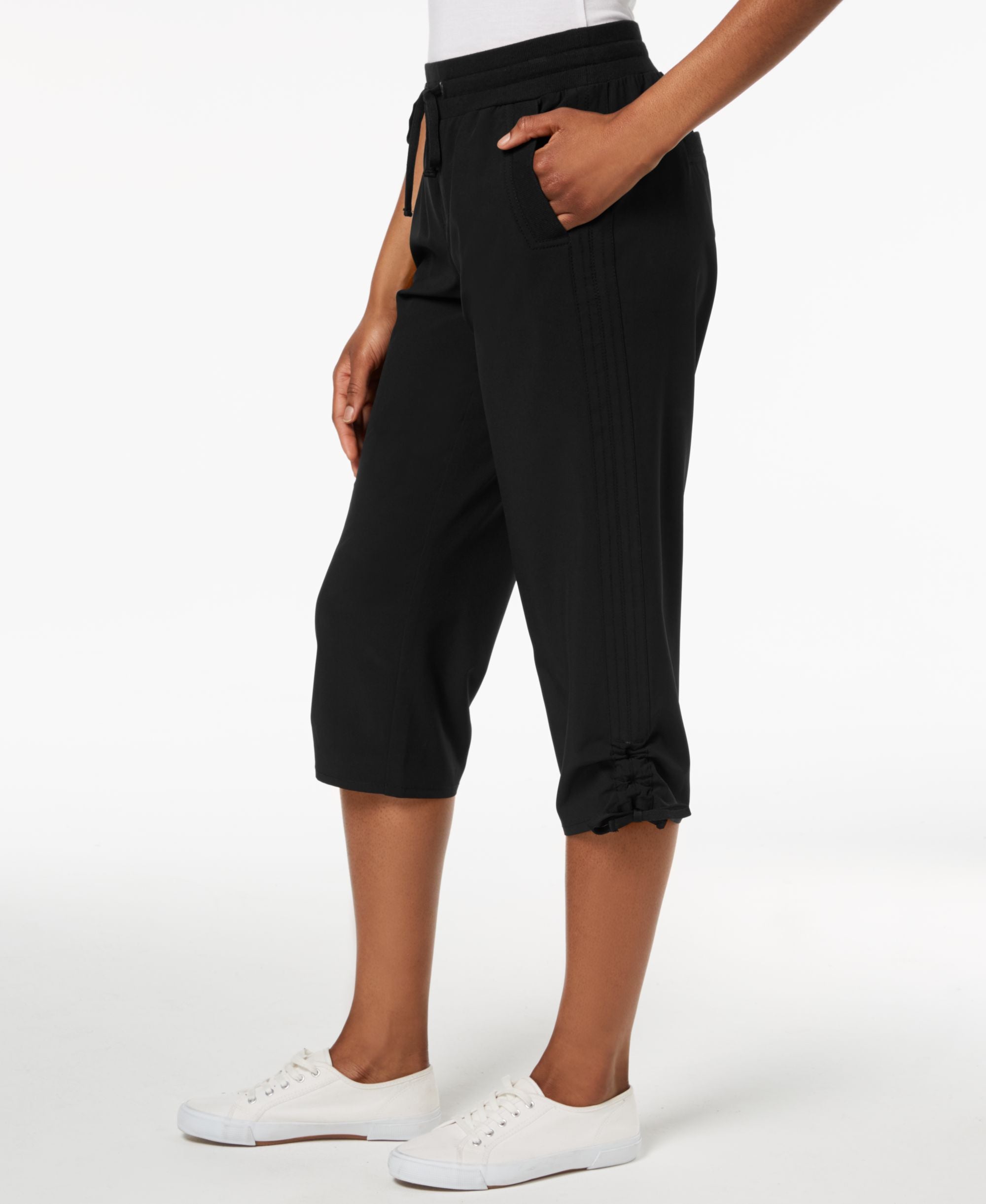 Ruched Capri Jogger Pants