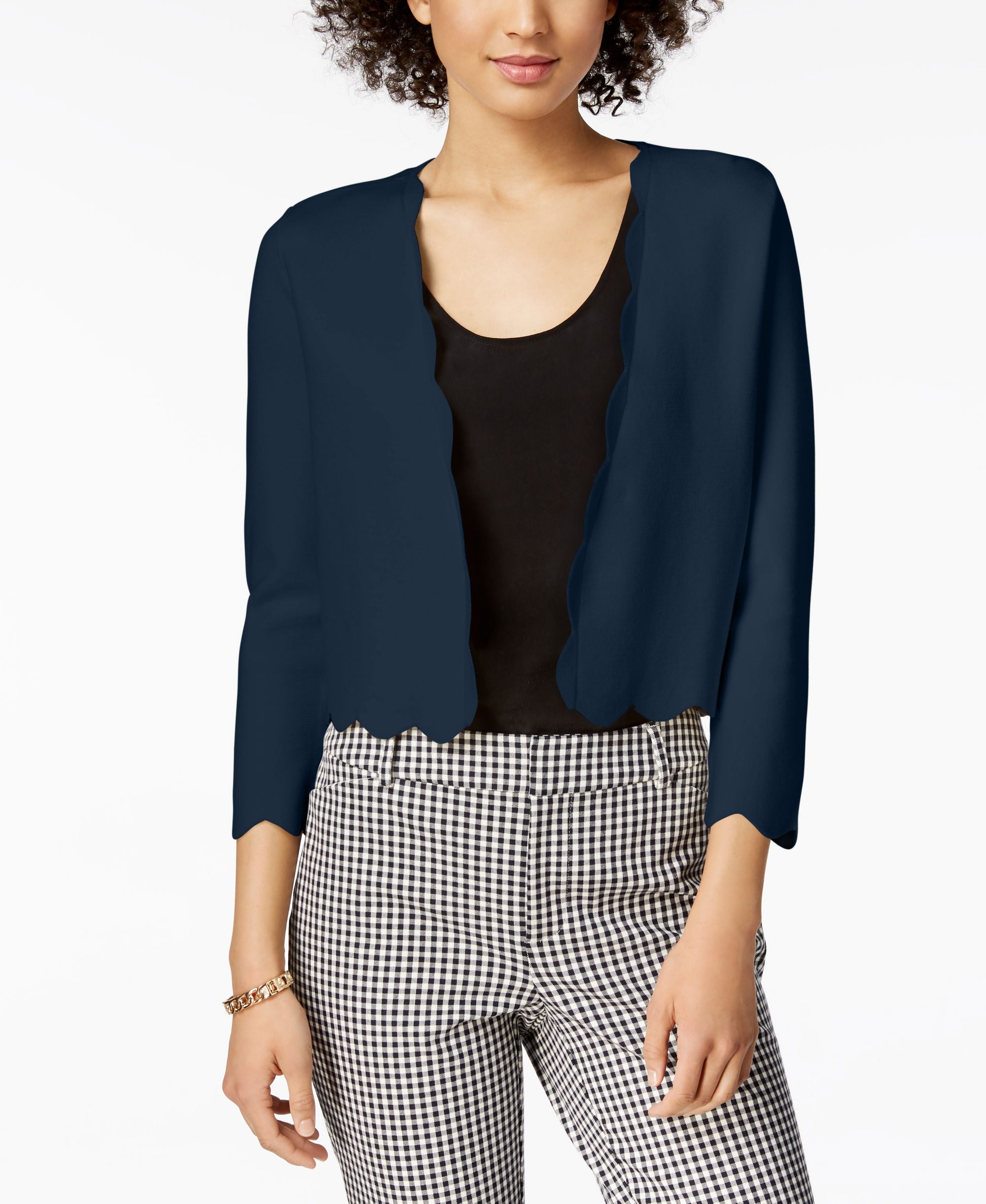 Charter Club Petite Scalloped Edge Cardigan